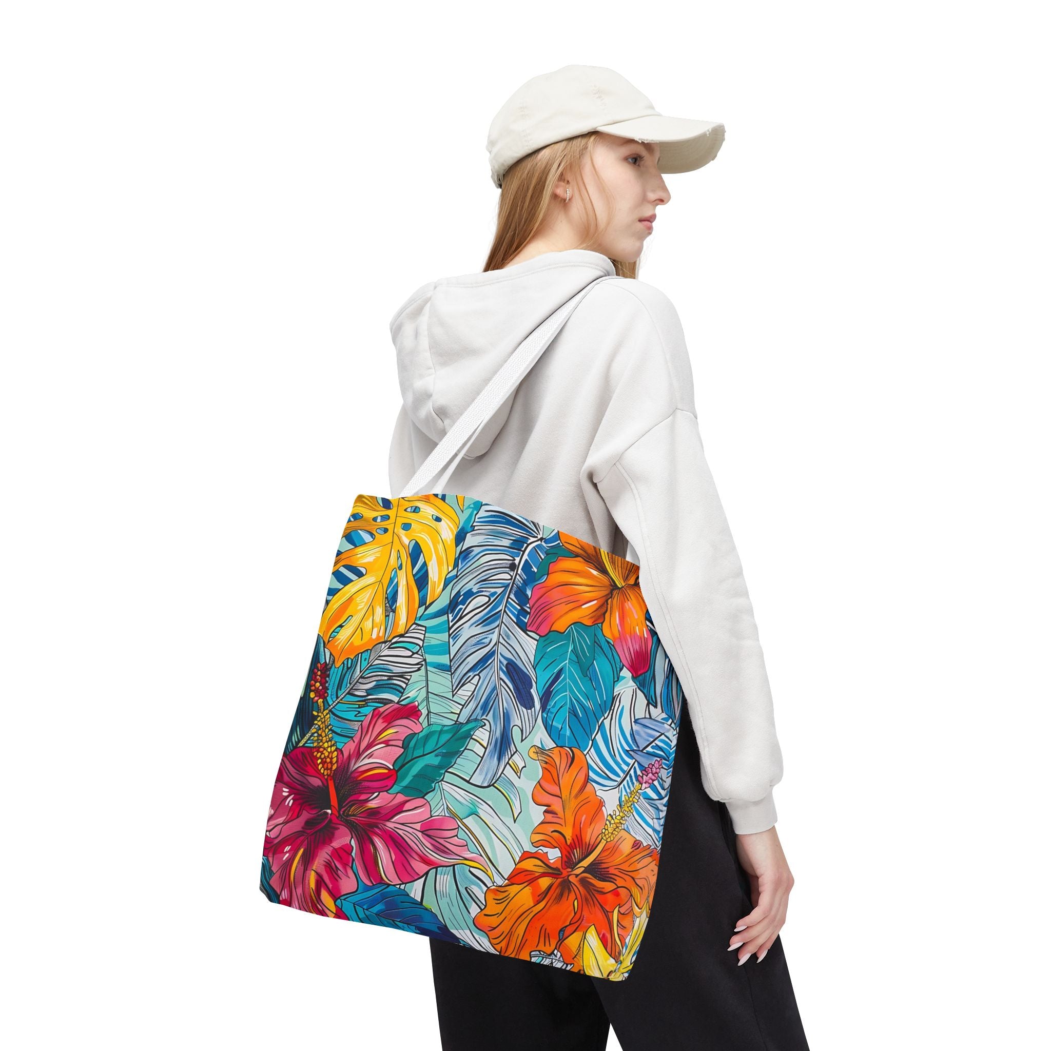 Monstera Hibiscus Tote Bag