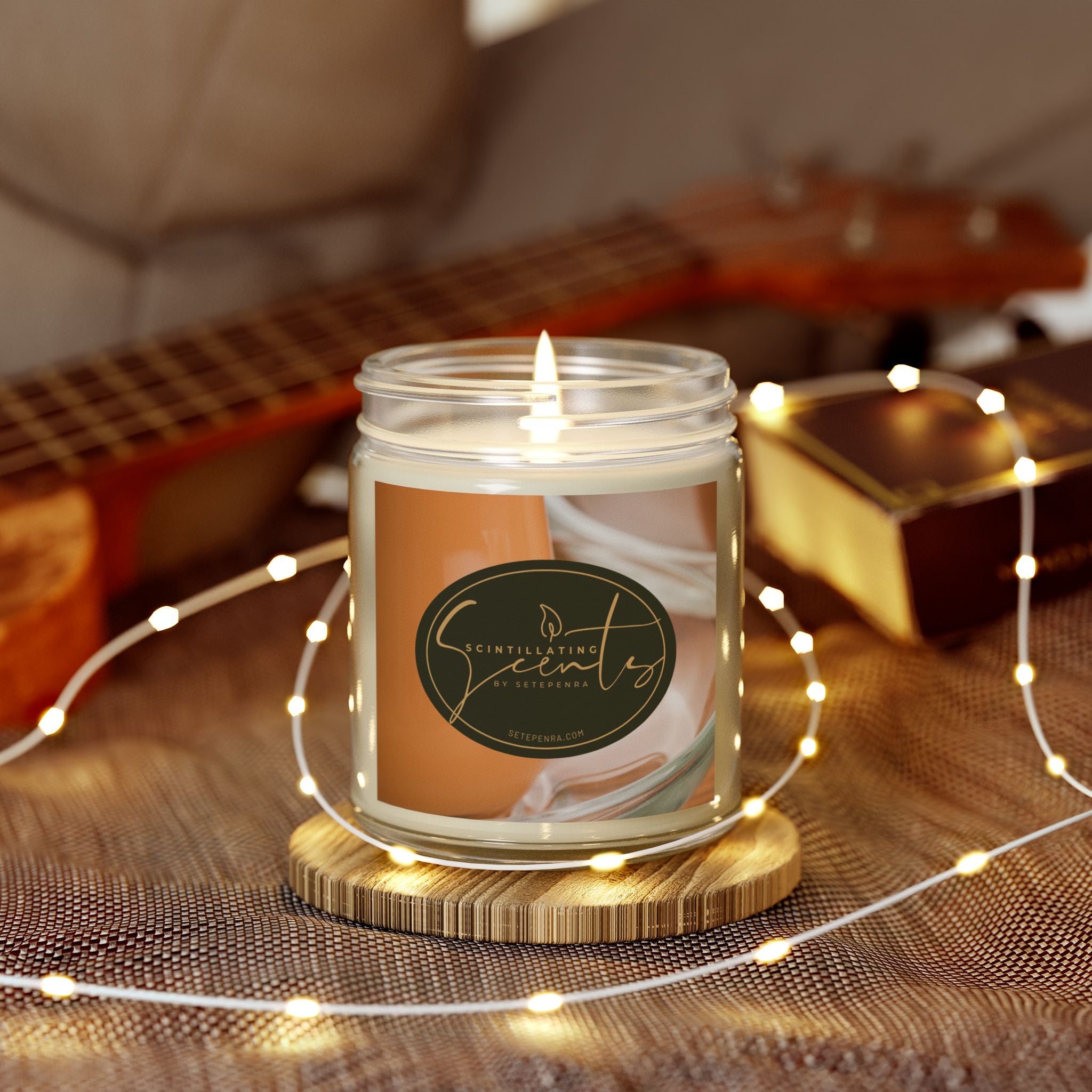Scintillating Scents by SETEPENRA Scented Candles, Coconut Apricot Wax (4oz, 9oz)