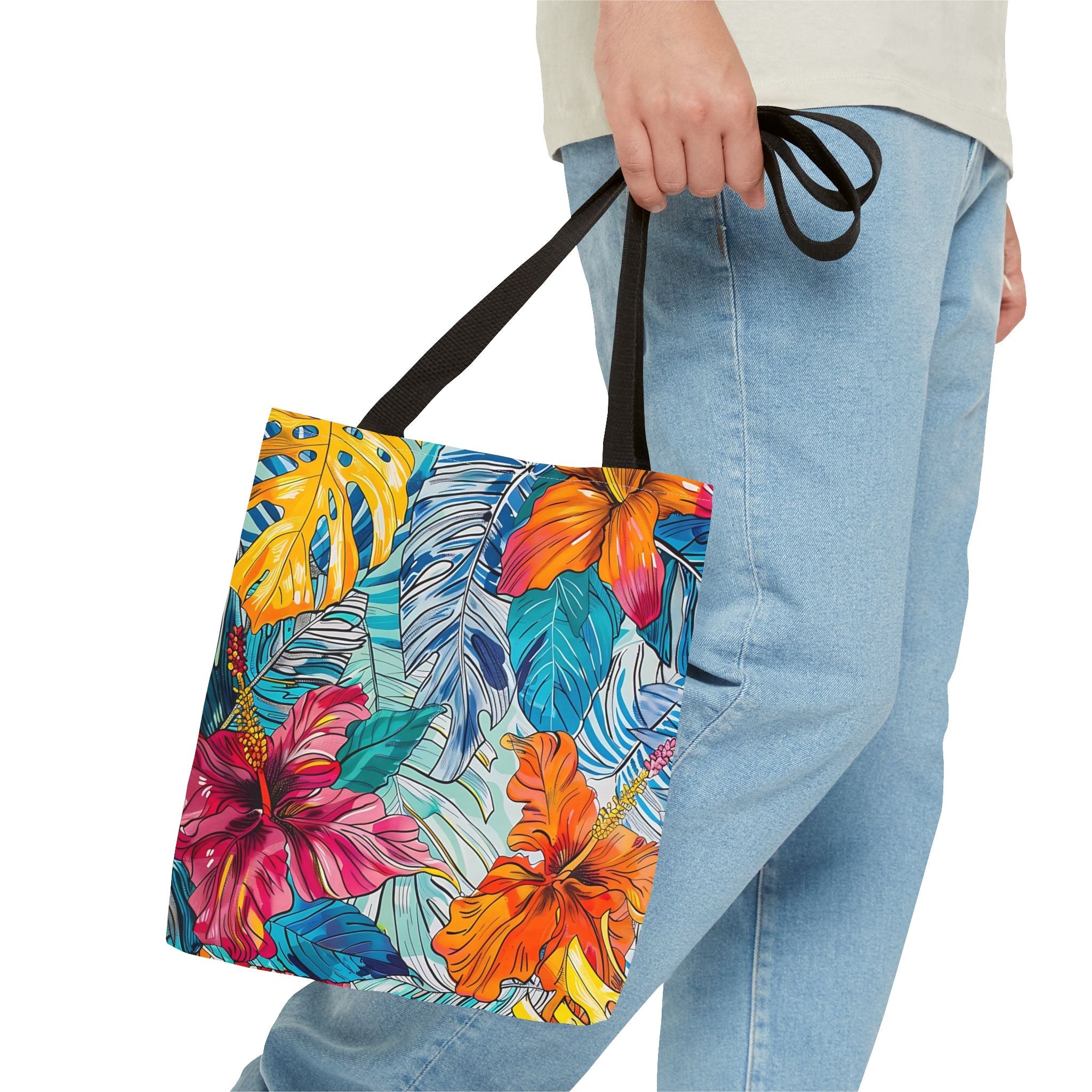Monstera Hibiscus Tote Bag