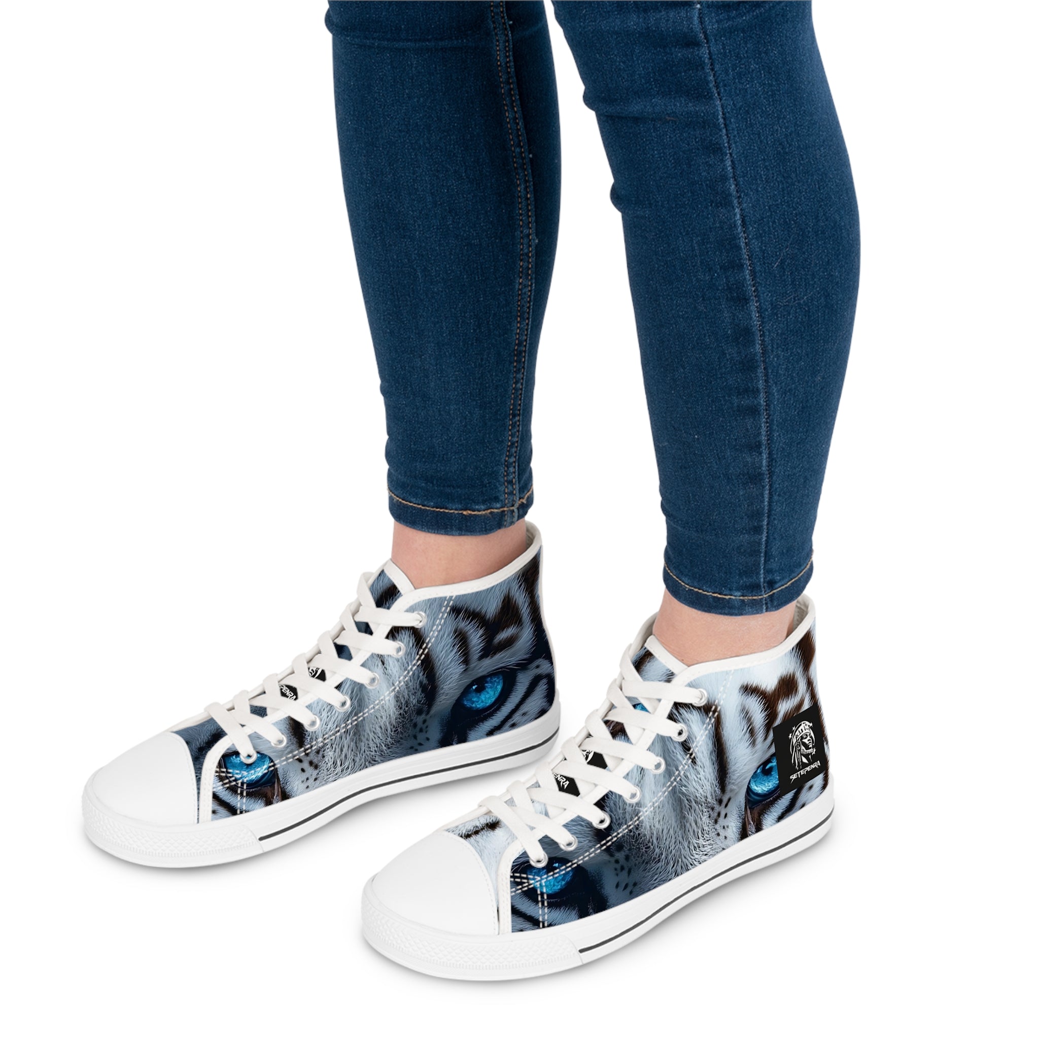 Primal Power Women's High Top Sneakers - White Tiger (1st Edition) SETEPENRA Shoes.
