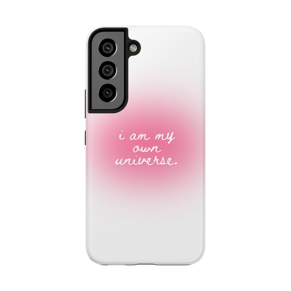 I Am My Own Universe — Pink On White Protective Cover Tough Phone Case