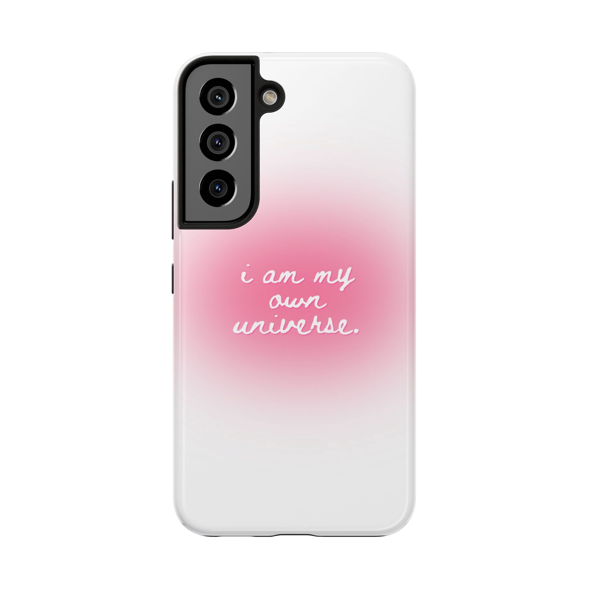 I Am My Own Universe — Pink On White Protective Cover Tough Phone Case