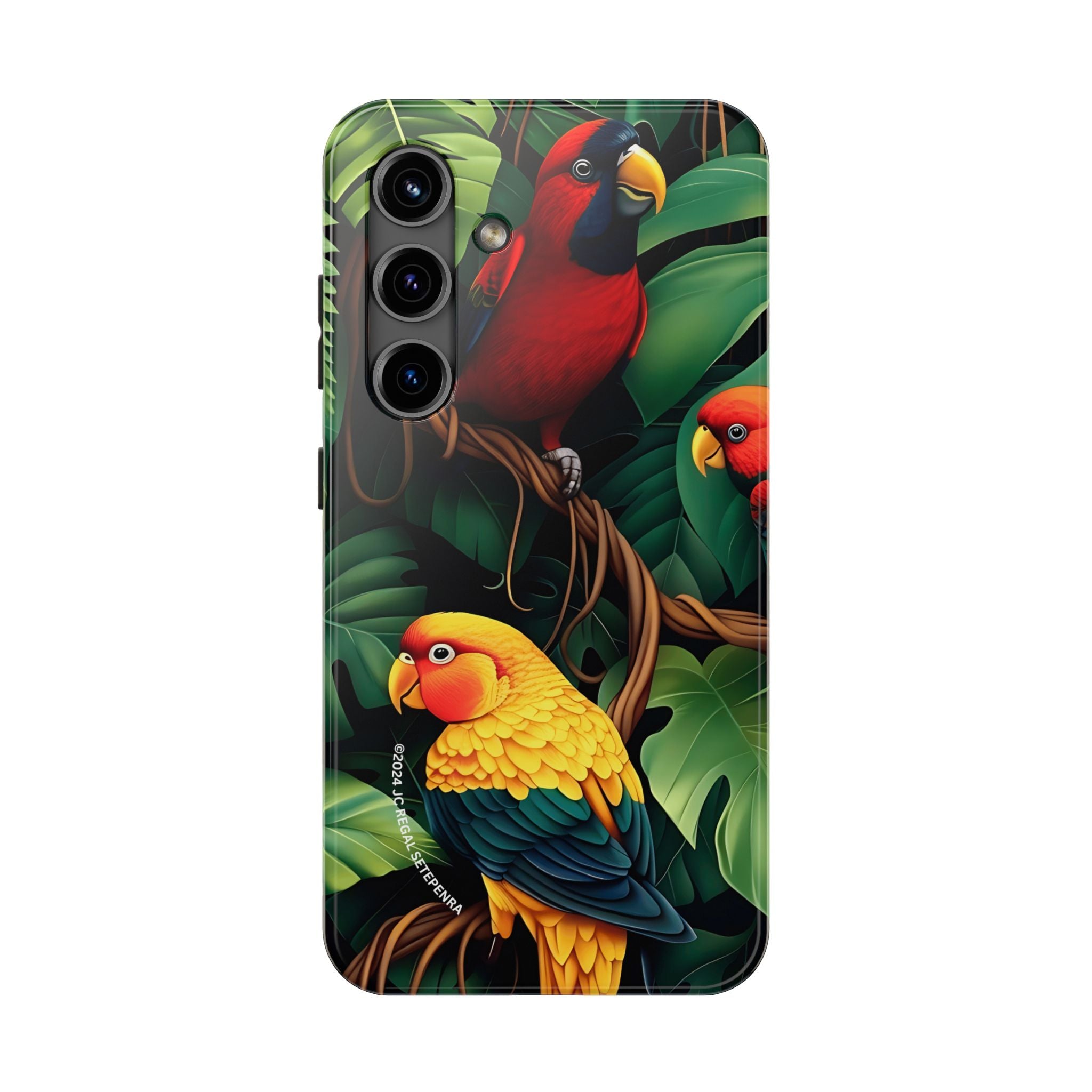 Tri-Parrot Tough Phone Case (For iPhone, Galaxy & More)