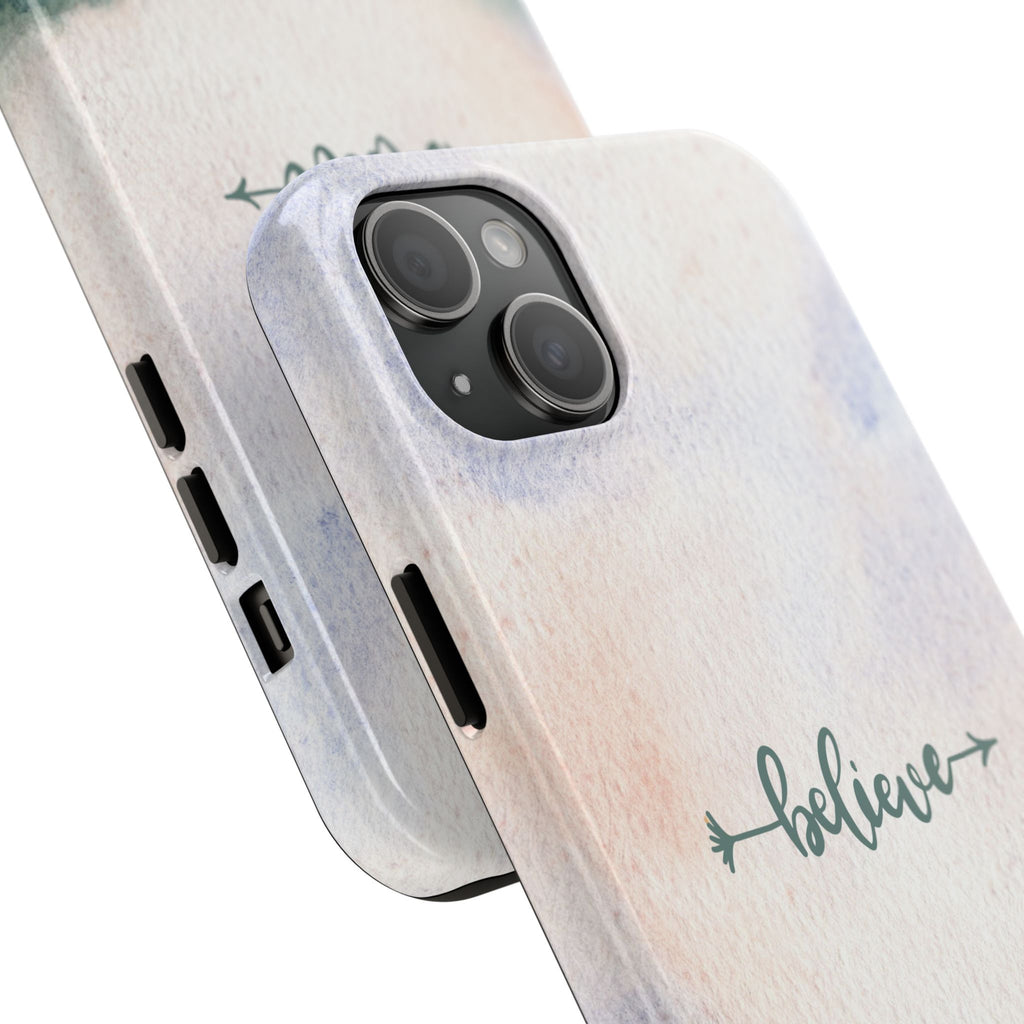 Believe Tough Phone Case (For iPhone, Galaxy & More) - Watercolor Flower