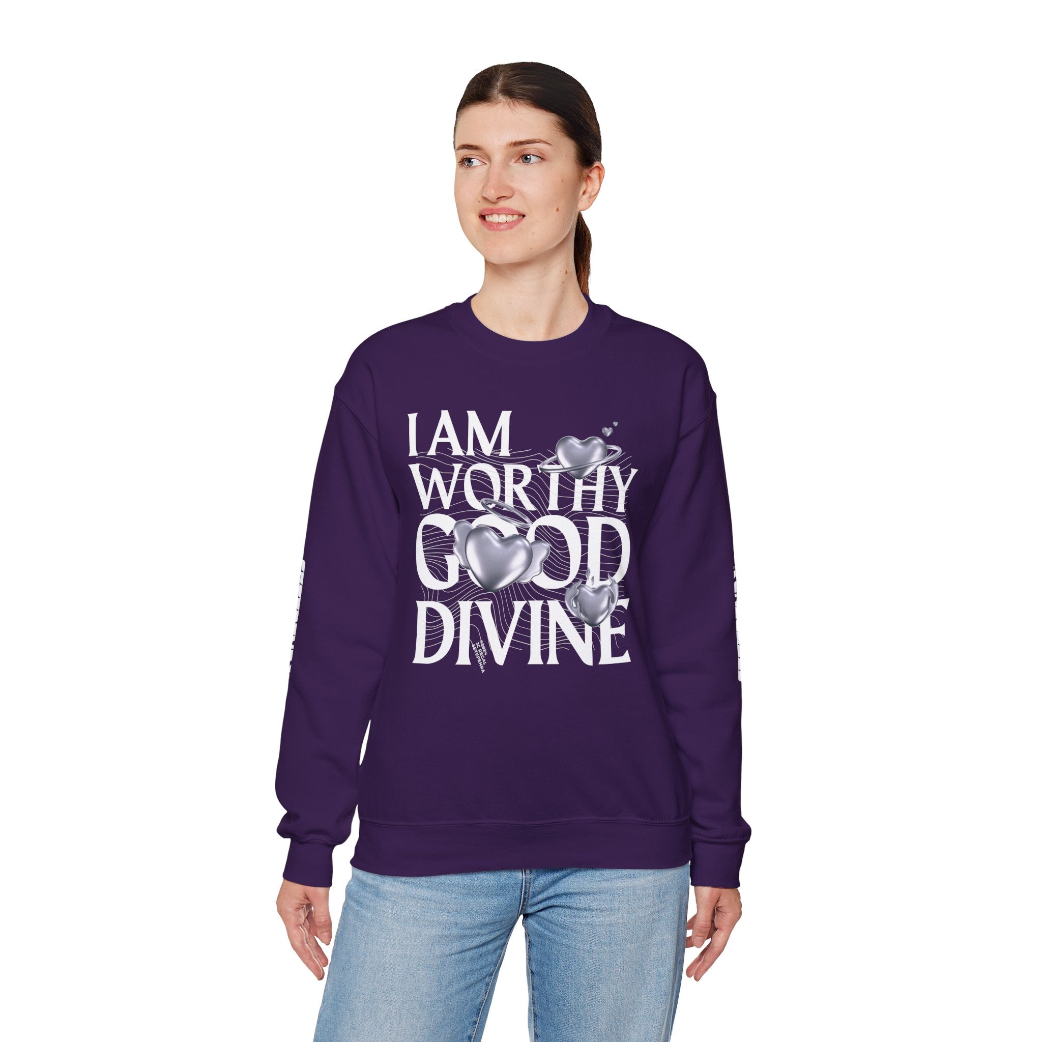 I AM WORTHY GOOD DIVINE Unisex Heavy Blend™ Crewneck Sweatshirt