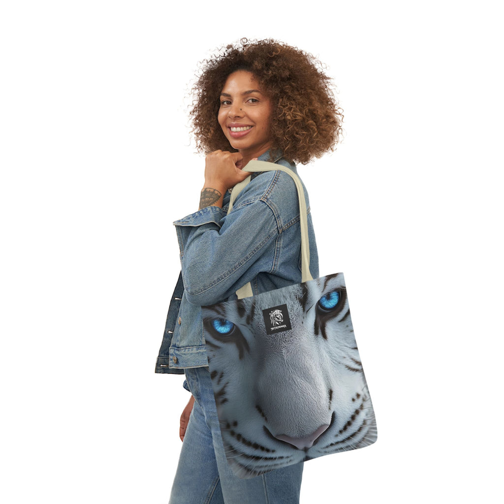 Primal Power Canvas Tote Bag, 5-Color Straps - White Tiger (2nd Edition)