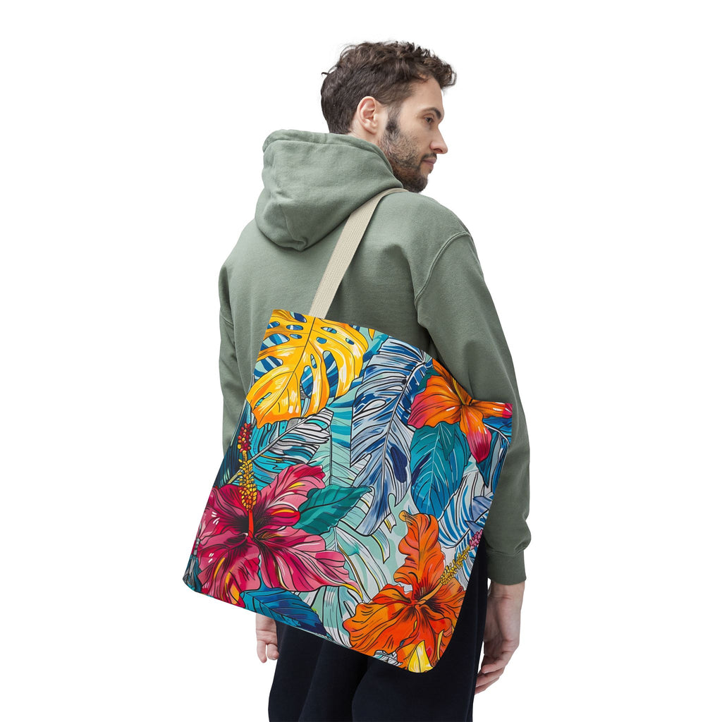 Monstera Hibiscus Tote Bag