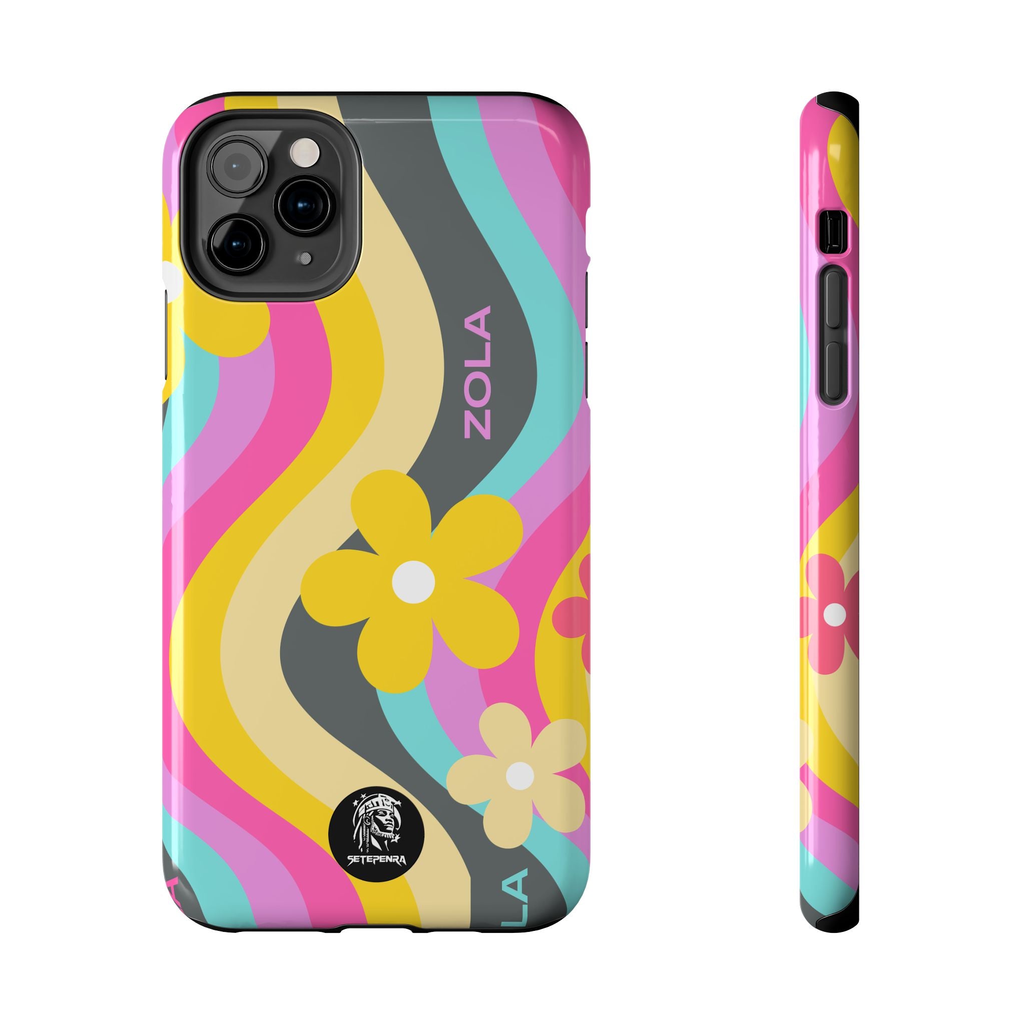 Zola Tough Phone Case (For iPhone, Galaxy & More) - Dark Grey Wave SETEPENRA Phone Case.