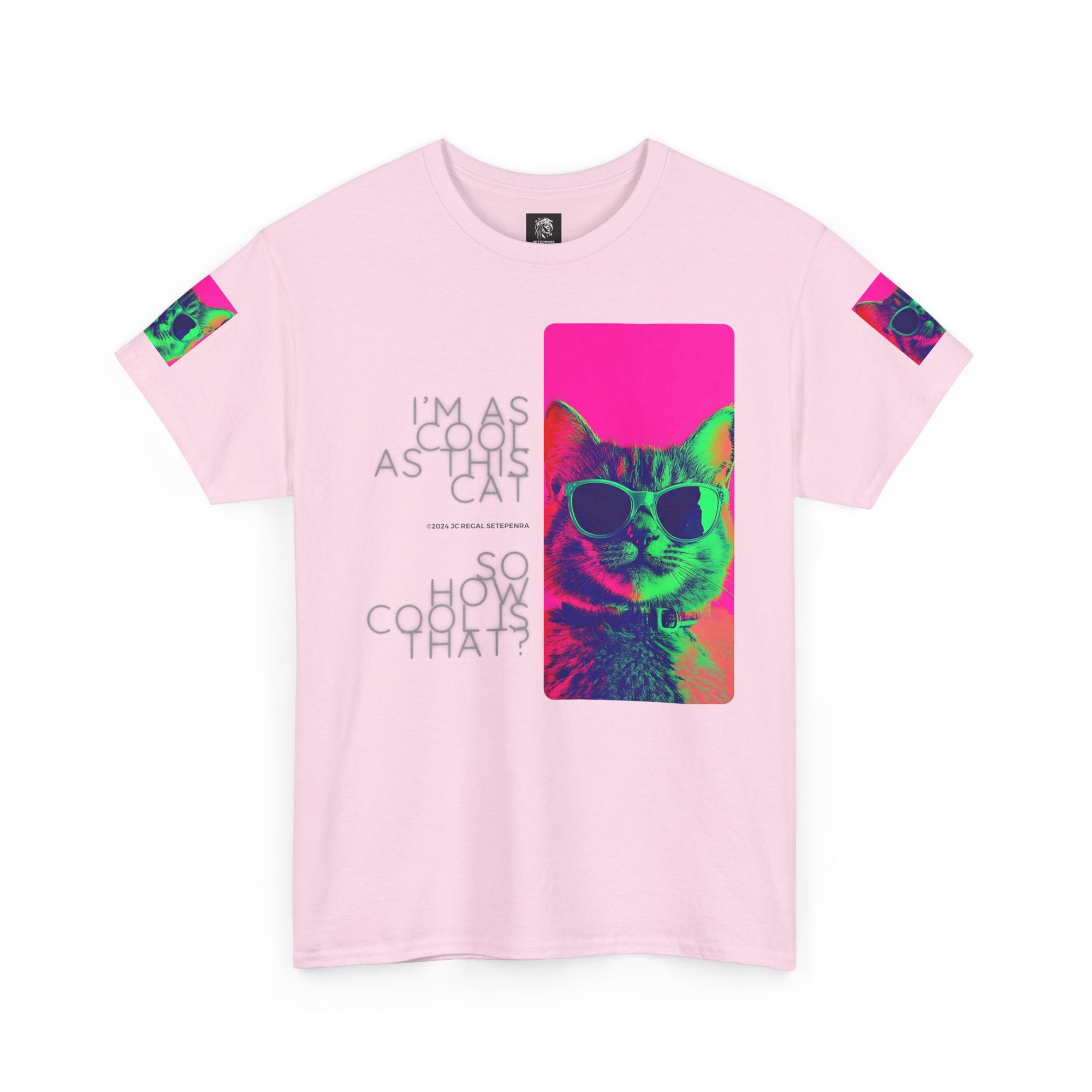 Cool Cat (Whiskers 1) Unisex Heavy Cotton Tee SETEPENRA T-Shirt.