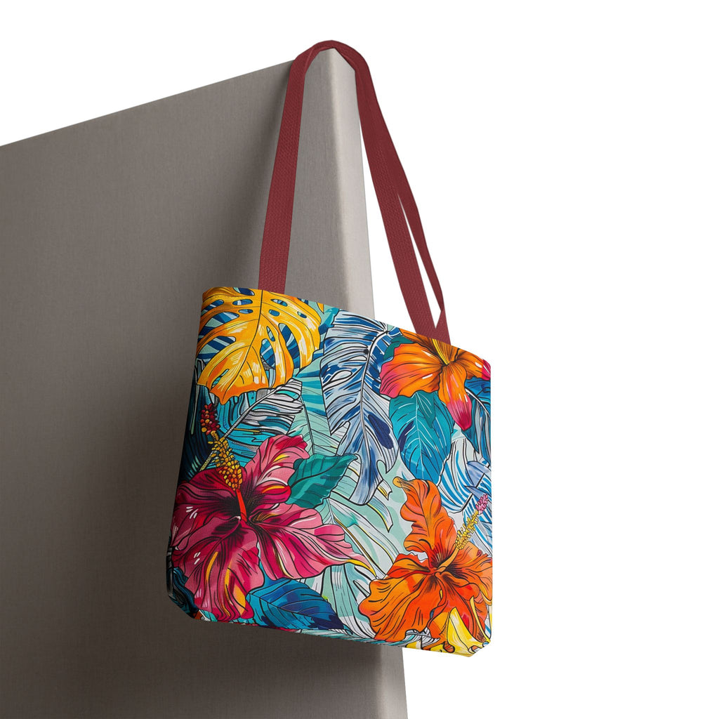 Monstera Hibiscus Tote Bag