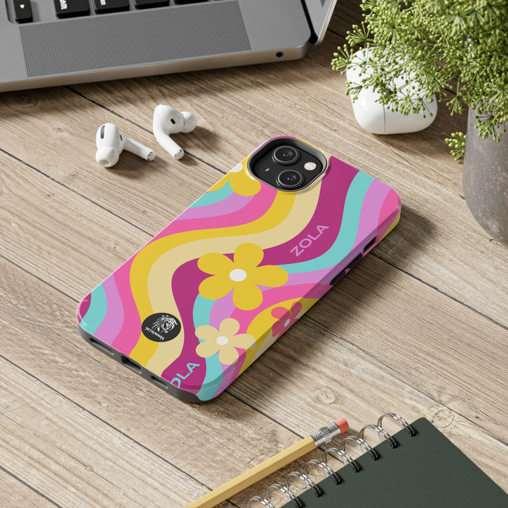 Zola Tough Phone Case (For iPhone, Galaxy & More) - Pink Wave