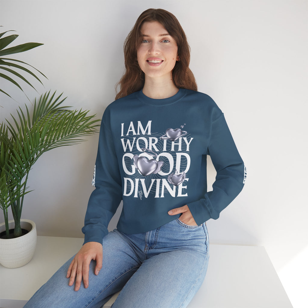I AM WORTHY GOOD DIVINE Unisex Heavy Blend™ Crewneck Sweatshirt