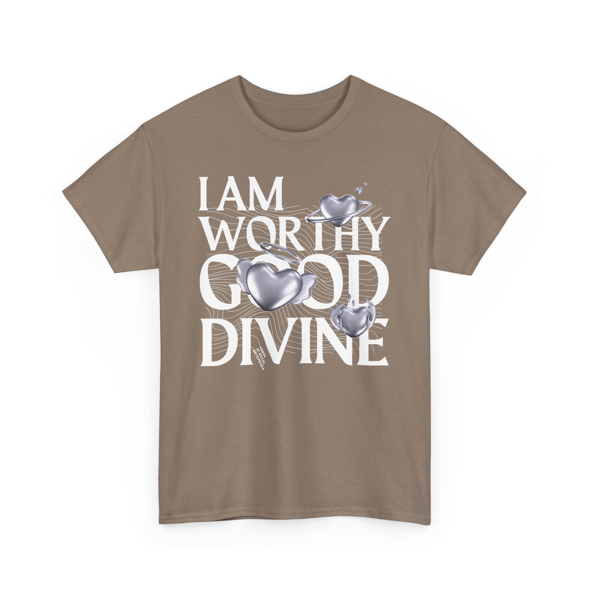 I AM WORTHY GOOD DIVINE Unisex Heavy Cotton Tee SETEPENRA T-Shirt.