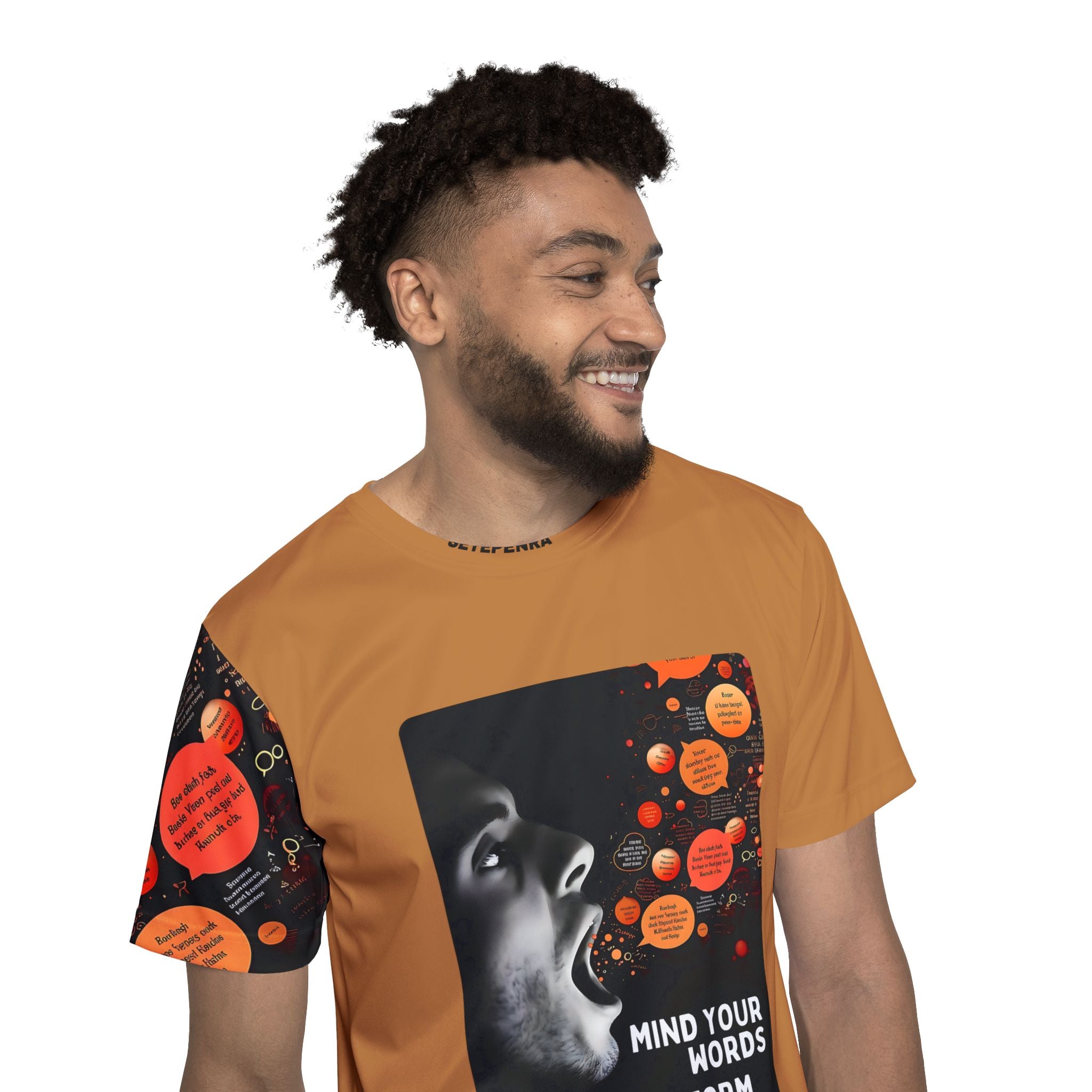 Mind Your Words Men's Sports Jersey (Light Brown) SETEPENRA All Over Prints.