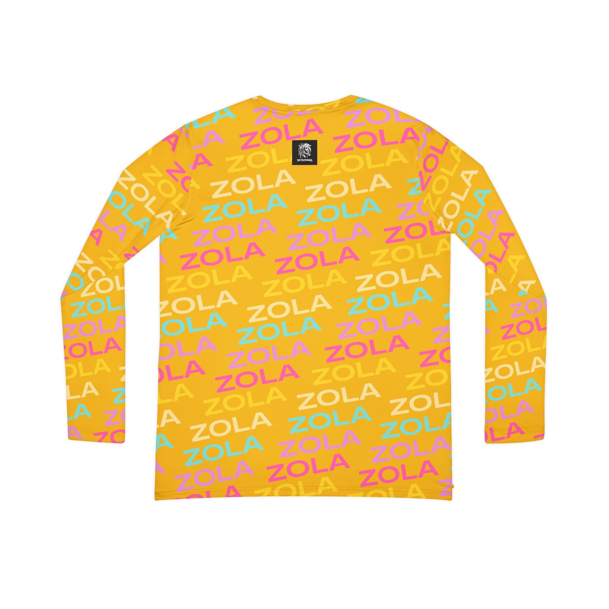 Zola Print Women's Long Sleeve V-Neck Shirt (Gold) SETEPENRA All Over Prints.