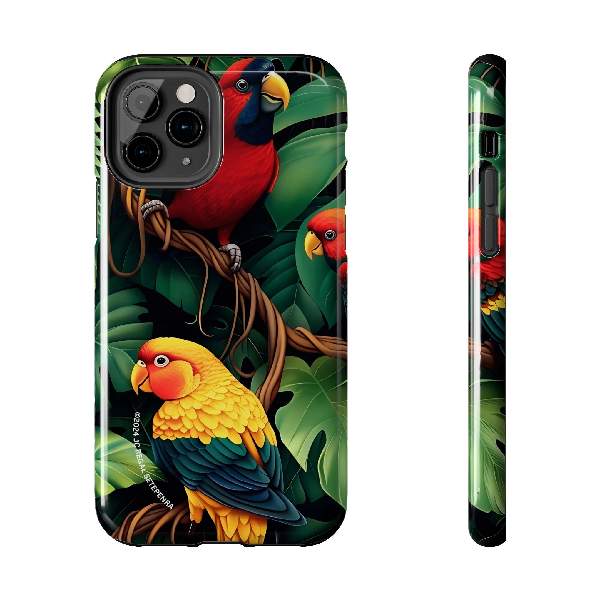 Tri-Parrot Tough Phone Case (For iPhone, Galaxy & More) SETEPENRA Phone Case.