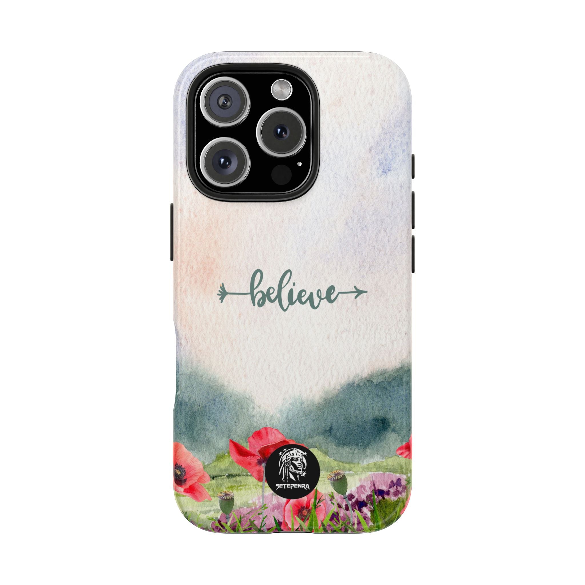 Believe Tough Phone Case (For iPhone, Galaxy & More) - Watercolor Flower