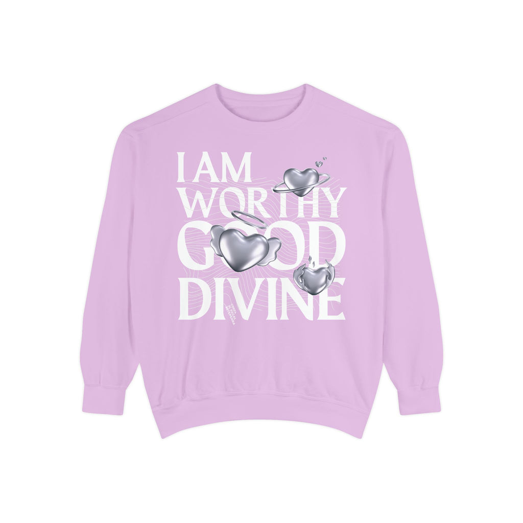 I AM WORTHY GOOD DIVINE Unisex Garment-Dyed Sweatshirt SETEPENRA Sweatshirt.
