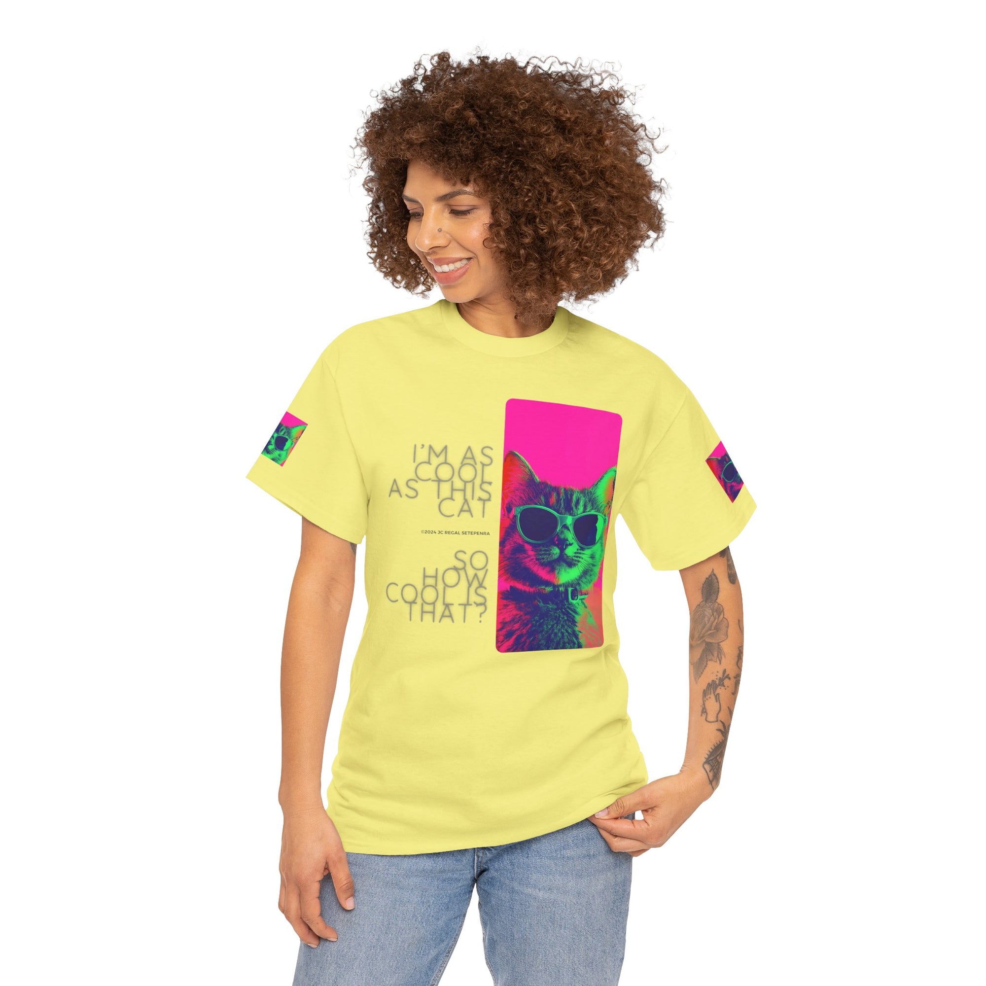 Cool Cat (Whiskers 1) Unisex Heavy Cotton Tee