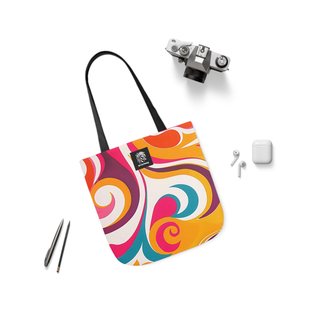 Golden Kandi Swirl  Canvas Tote Bag, 5-Color Straps SETEPENRA Accessories.