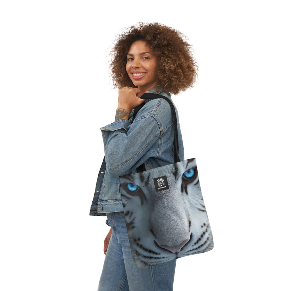 Primal Power Canvas Tote Bag, 5-Color Straps - White Tiger (2nd Edition)
