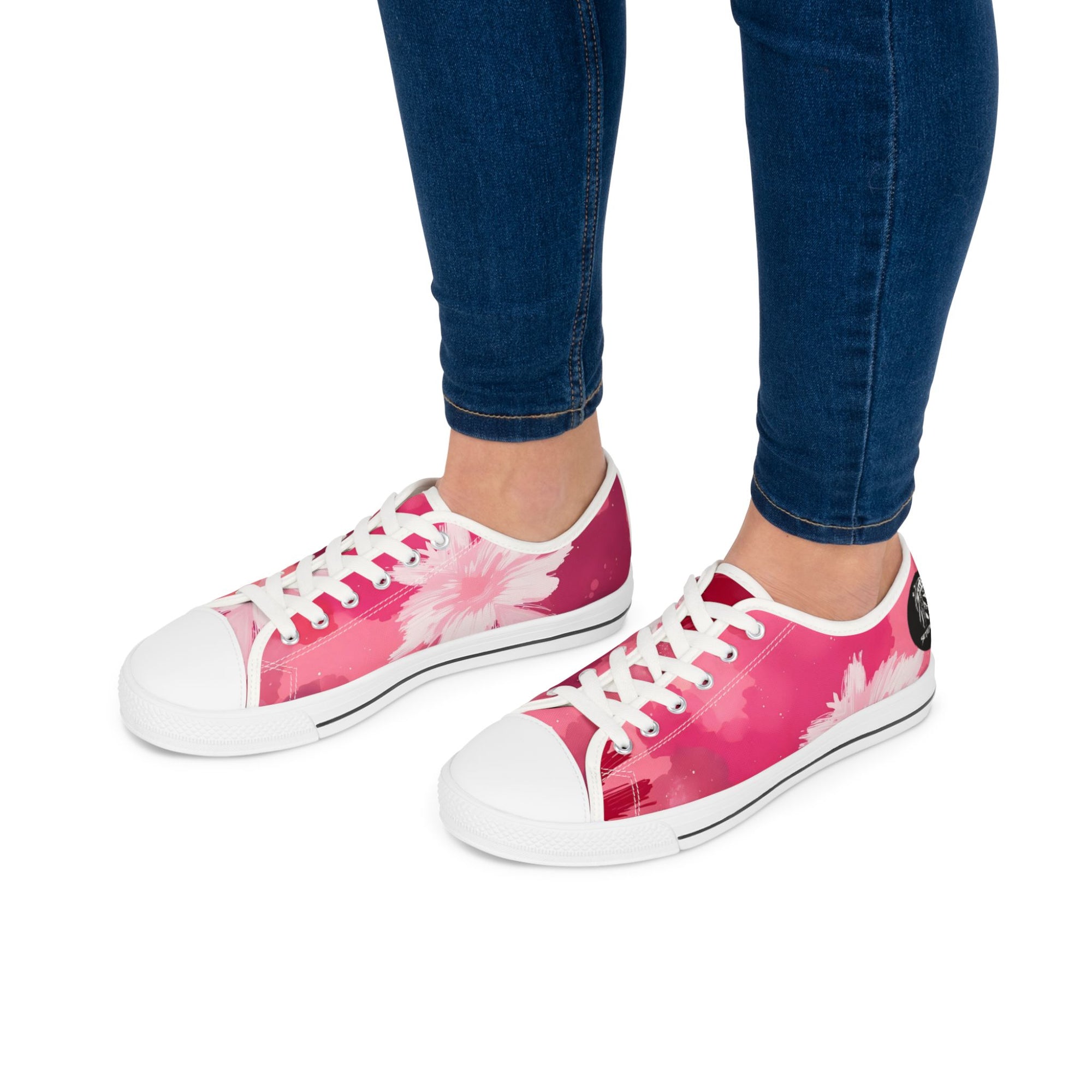 Pinking Bloom Women's Low Top Sneakers SETEPENRA Shoes.