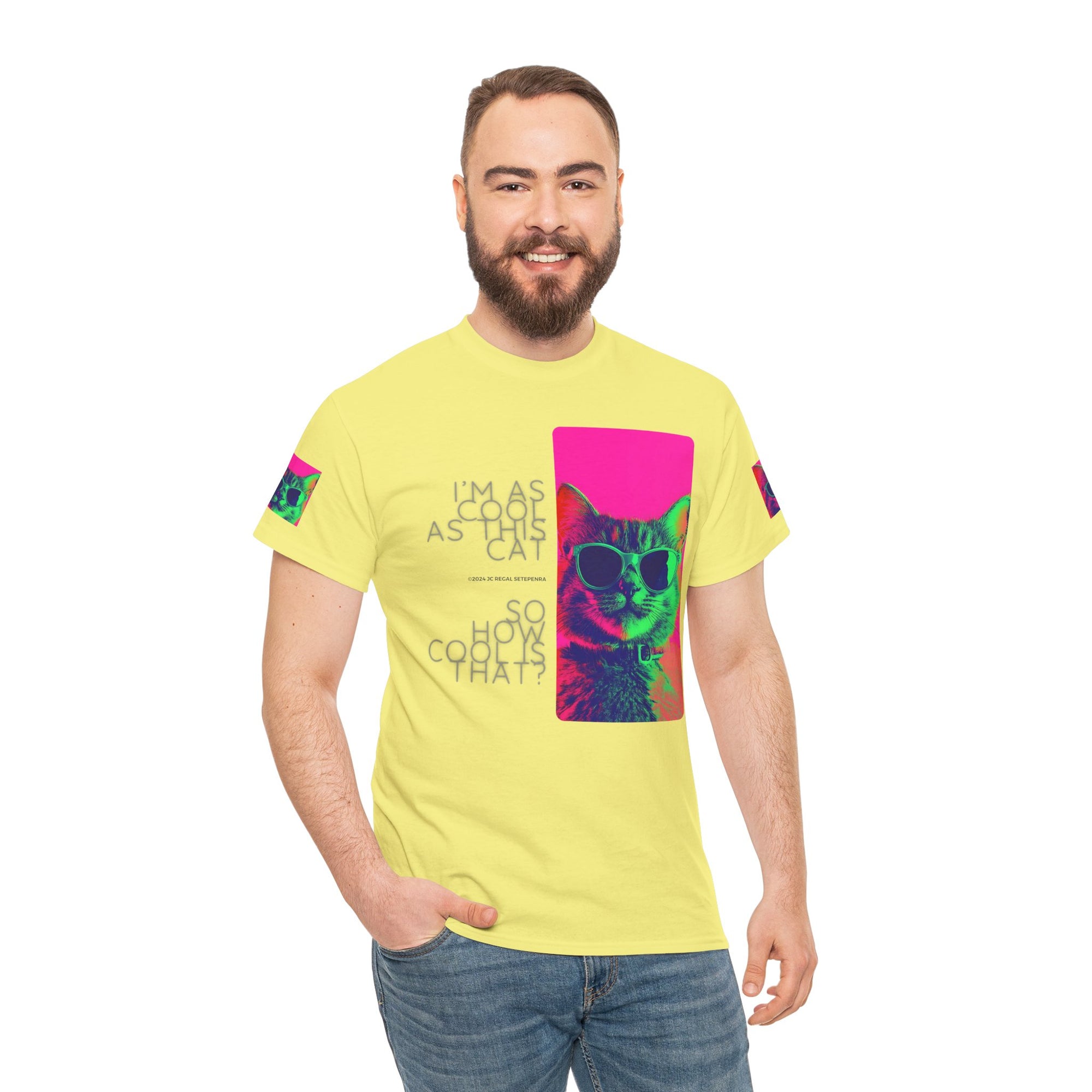 Cool Cat (Whiskers 1) Unisex Heavy Cotton Tee