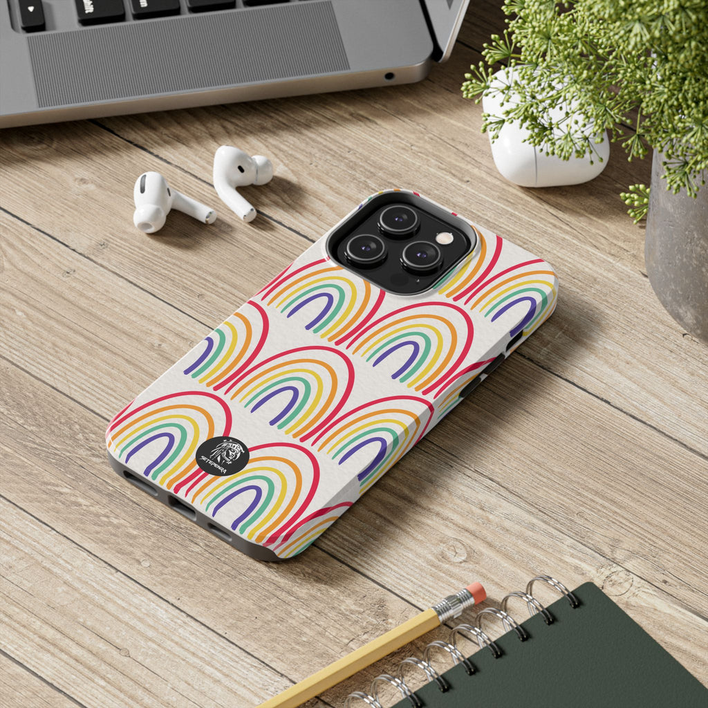 Retro Rainbow Tough Phone Case (For iPhone, Galaxy & More)