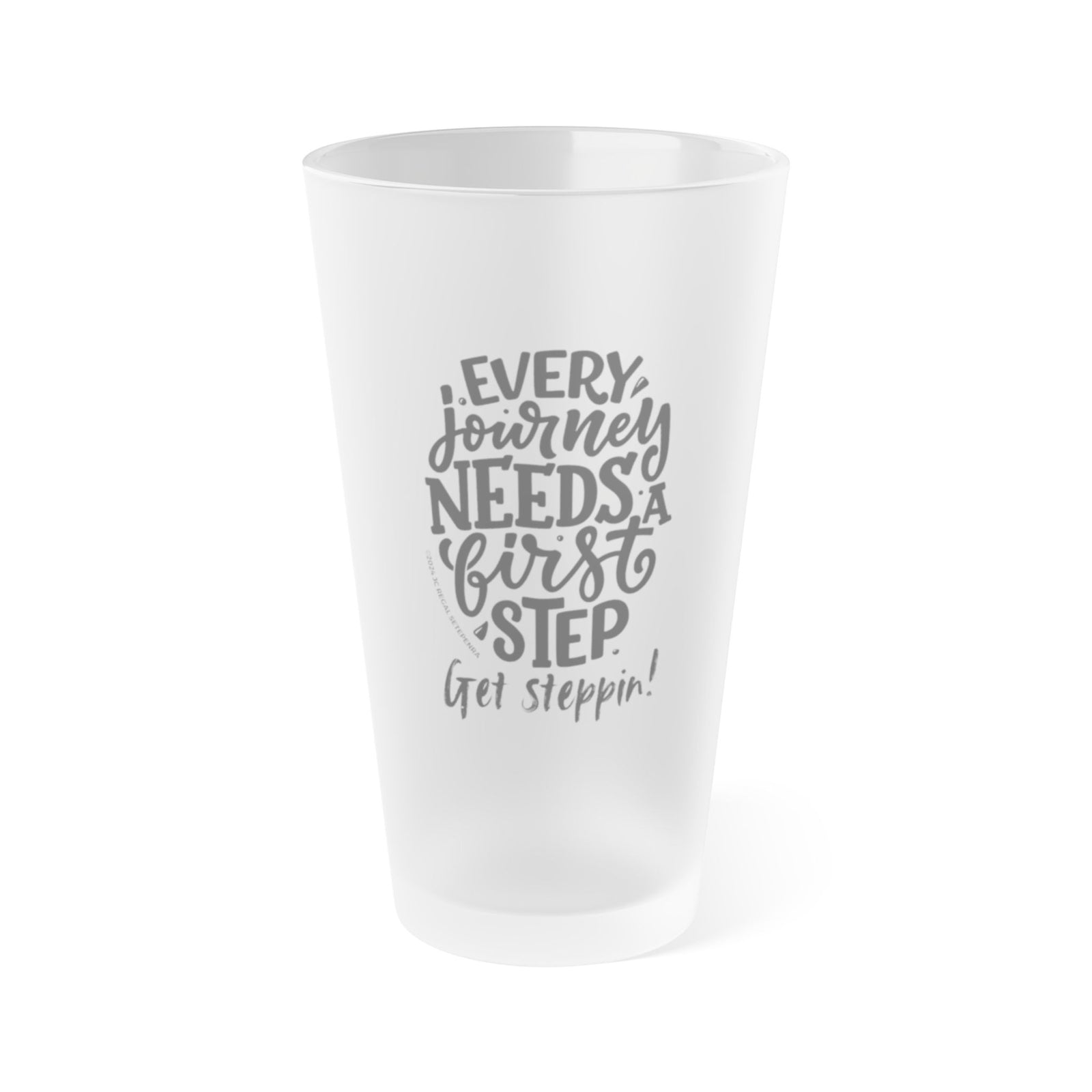 Get Steppin! Frosted Pint Glass, 16oz SETEPENRA Mug.