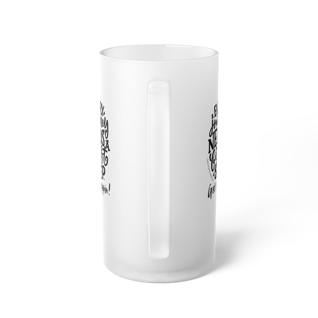 Get Steppin! Frosted Glass Beer Mug, 16oz SETEPENRA Mug.
