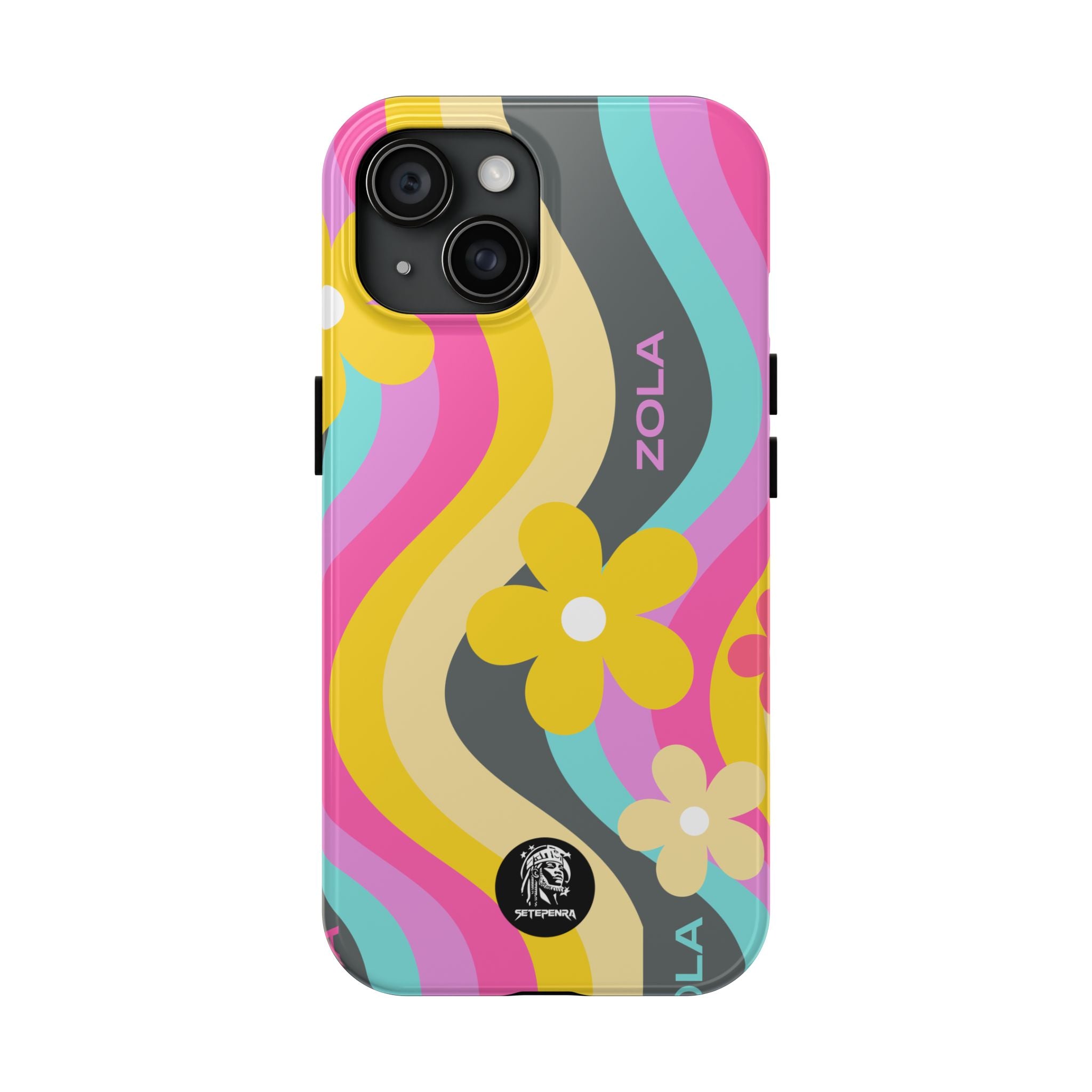 Zola Tough Phone Case (For iPhone, Galaxy & More) - Dark Grey Wave