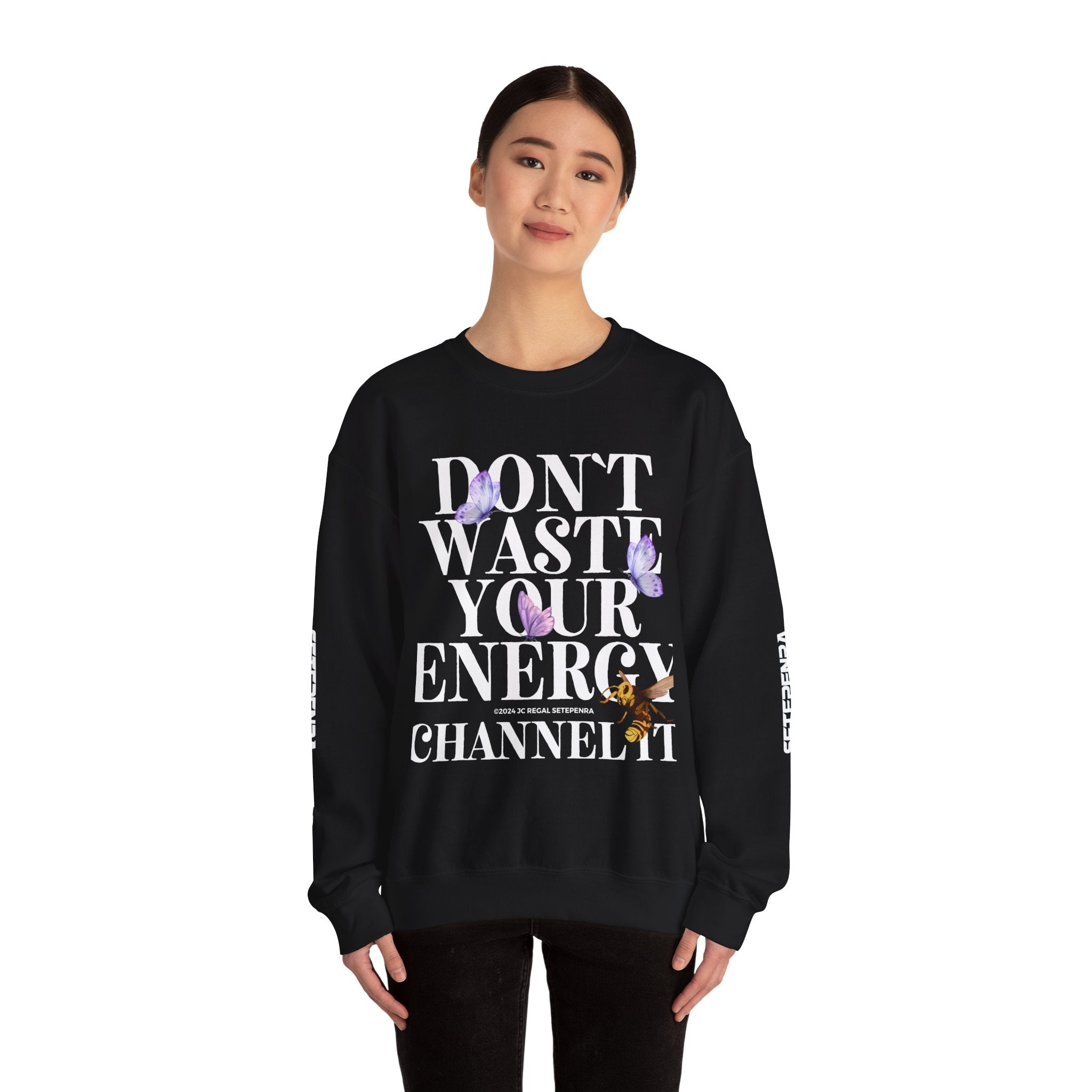 Channel It Unisex Heavy Blend™ Crewneck Sweatshirt (White Print) SETEPENRA Sweatshirt.