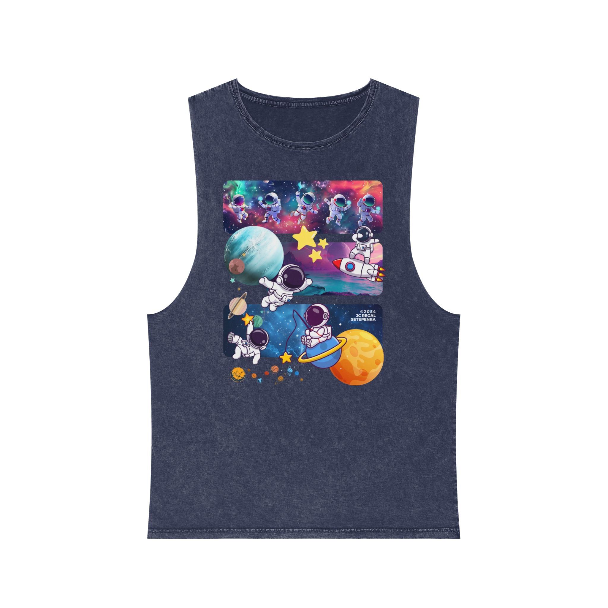 Astro Cosmo (V2.0) Unisex Stonewash Tank Top SETEPENRA Tank Top.