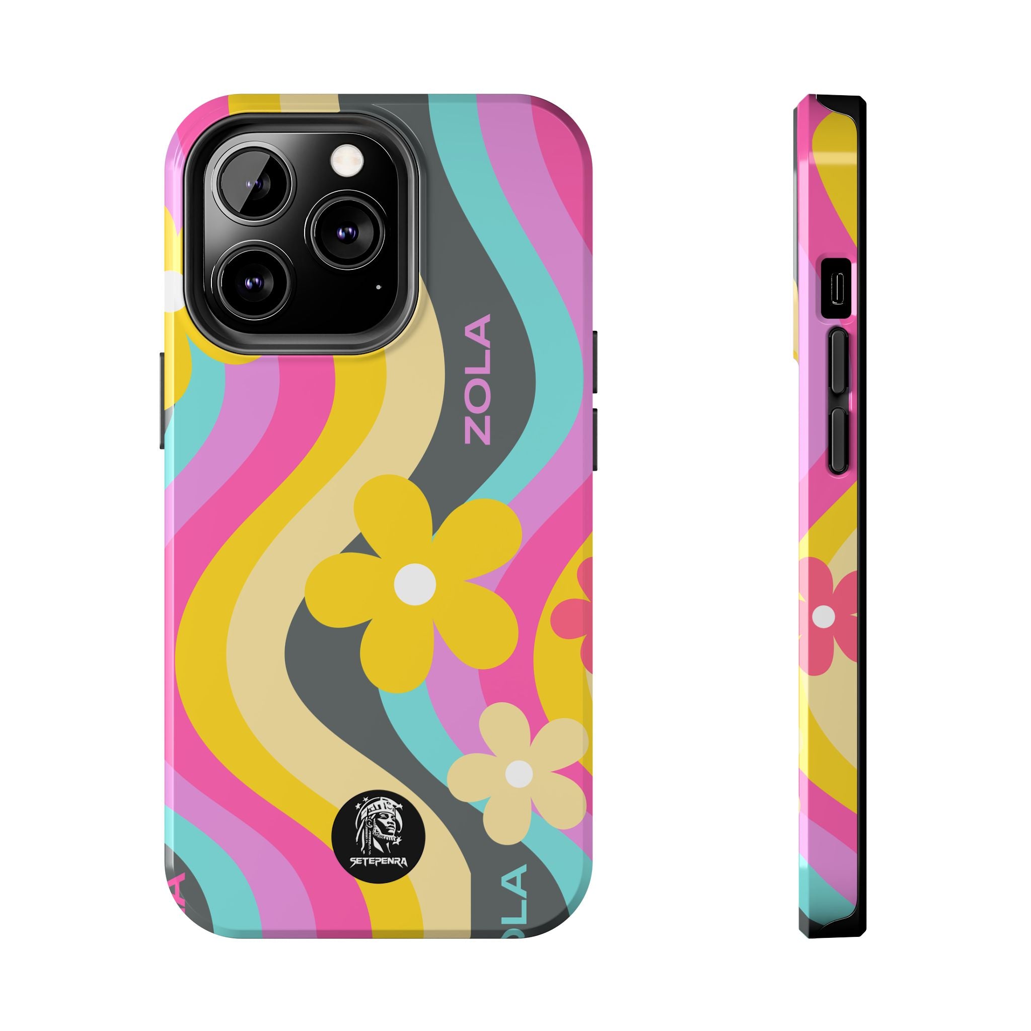 Zola Tough Phone Case (For iPhone, Galaxy & More) - Dark Grey Wave SETEPENRA Phone Case.