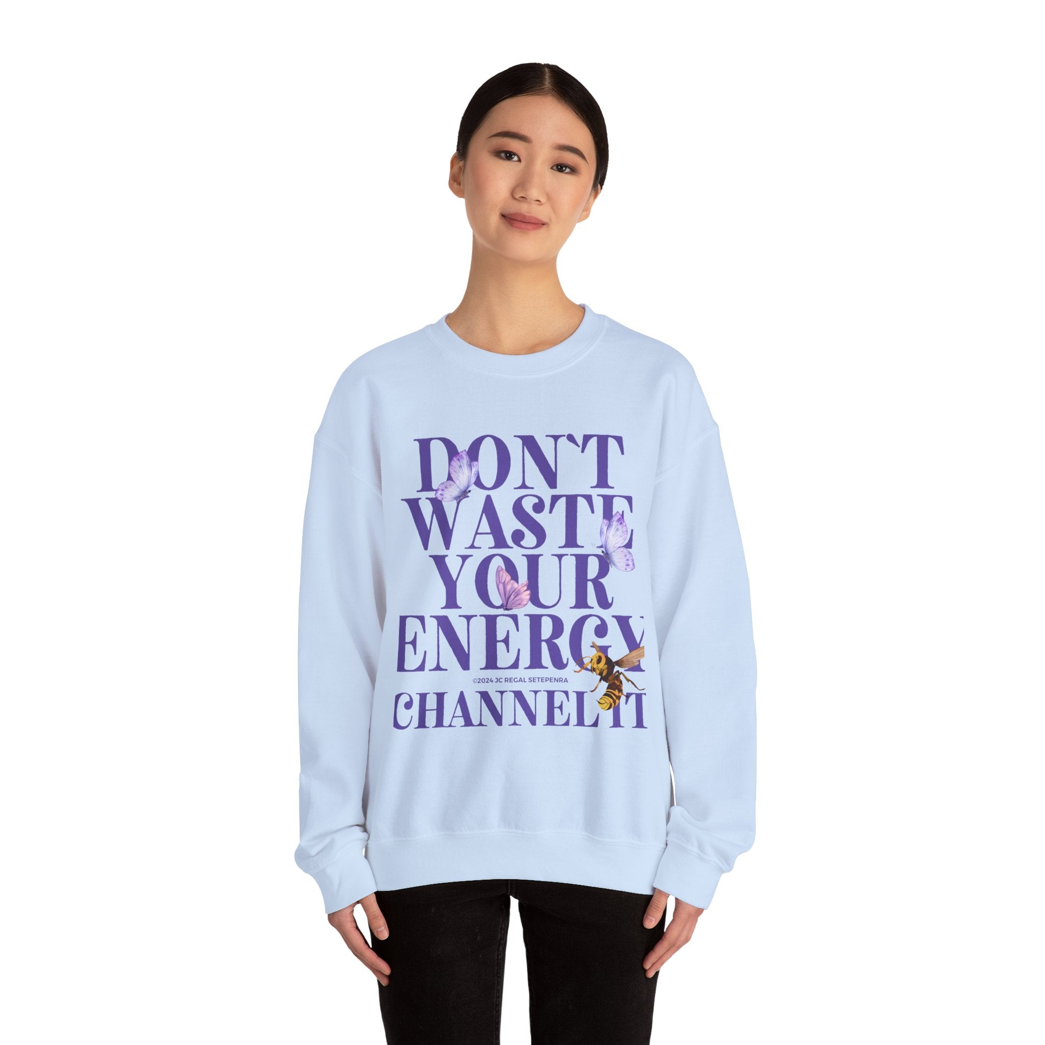 Channel It Unisex Heavy Blend™ Crewneck Sweatshirt (Purple Print) SETEPENRA Sweatshirt.