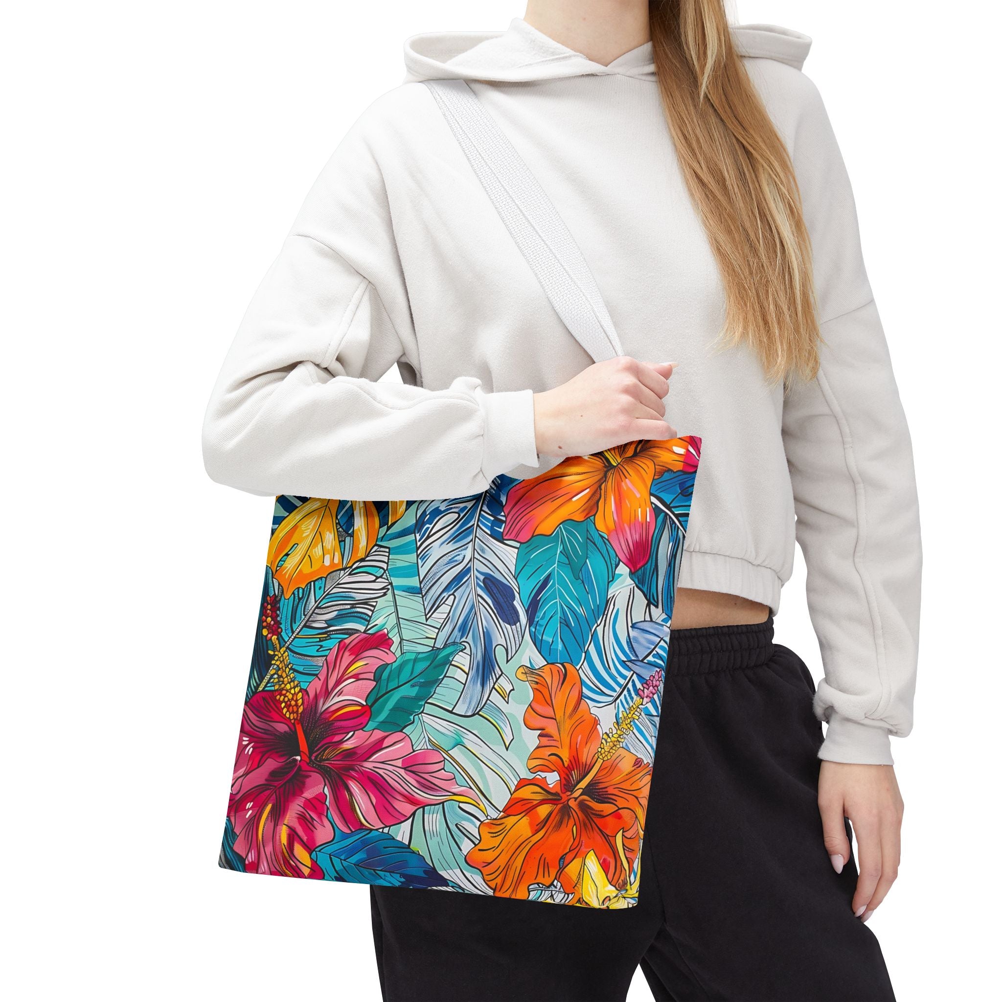 Monstera Hibiscus Tote Bag