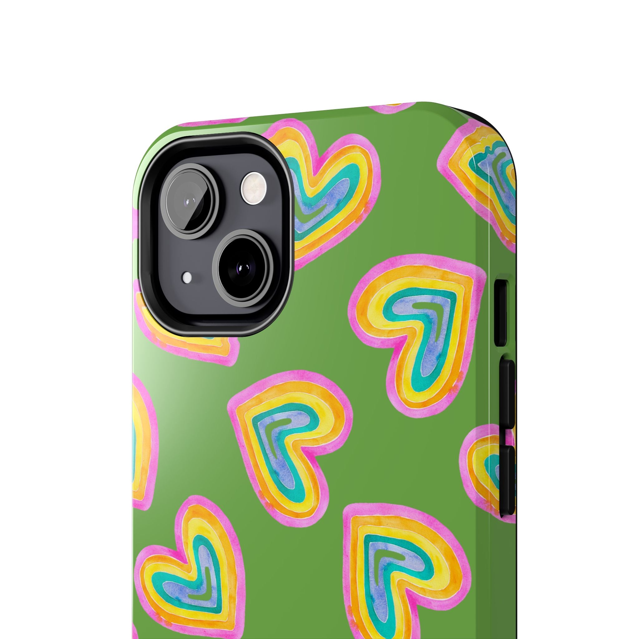 Rainbow Heart Tough Phone Case (For iPhone, Galaxy & More) - Green