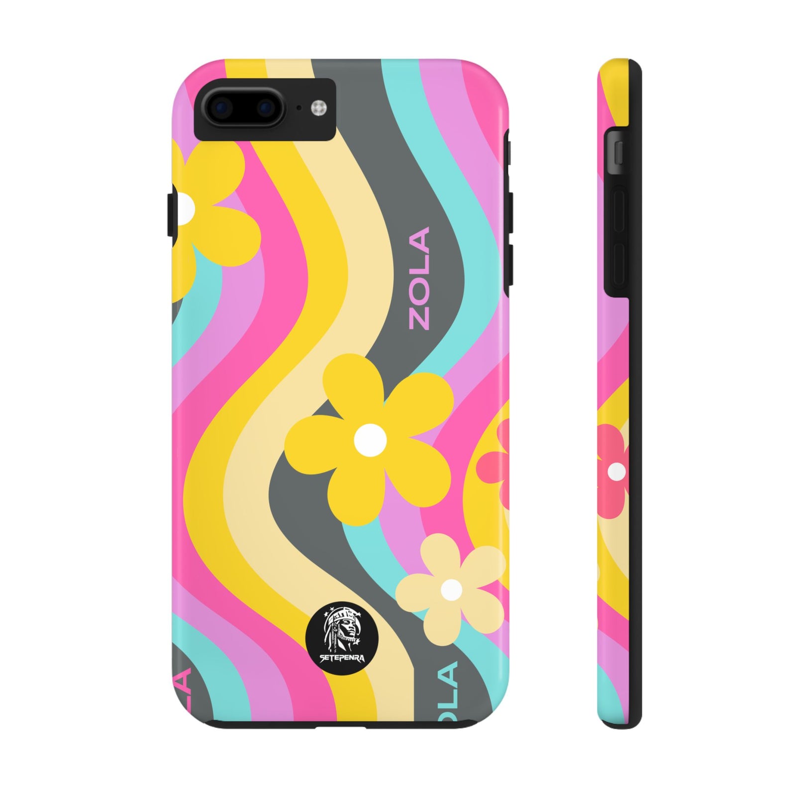 Zola Tough Phone Case (For iPhone, Galaxy & More) - Dark Grey Wave SETEPENRA Phone Case.