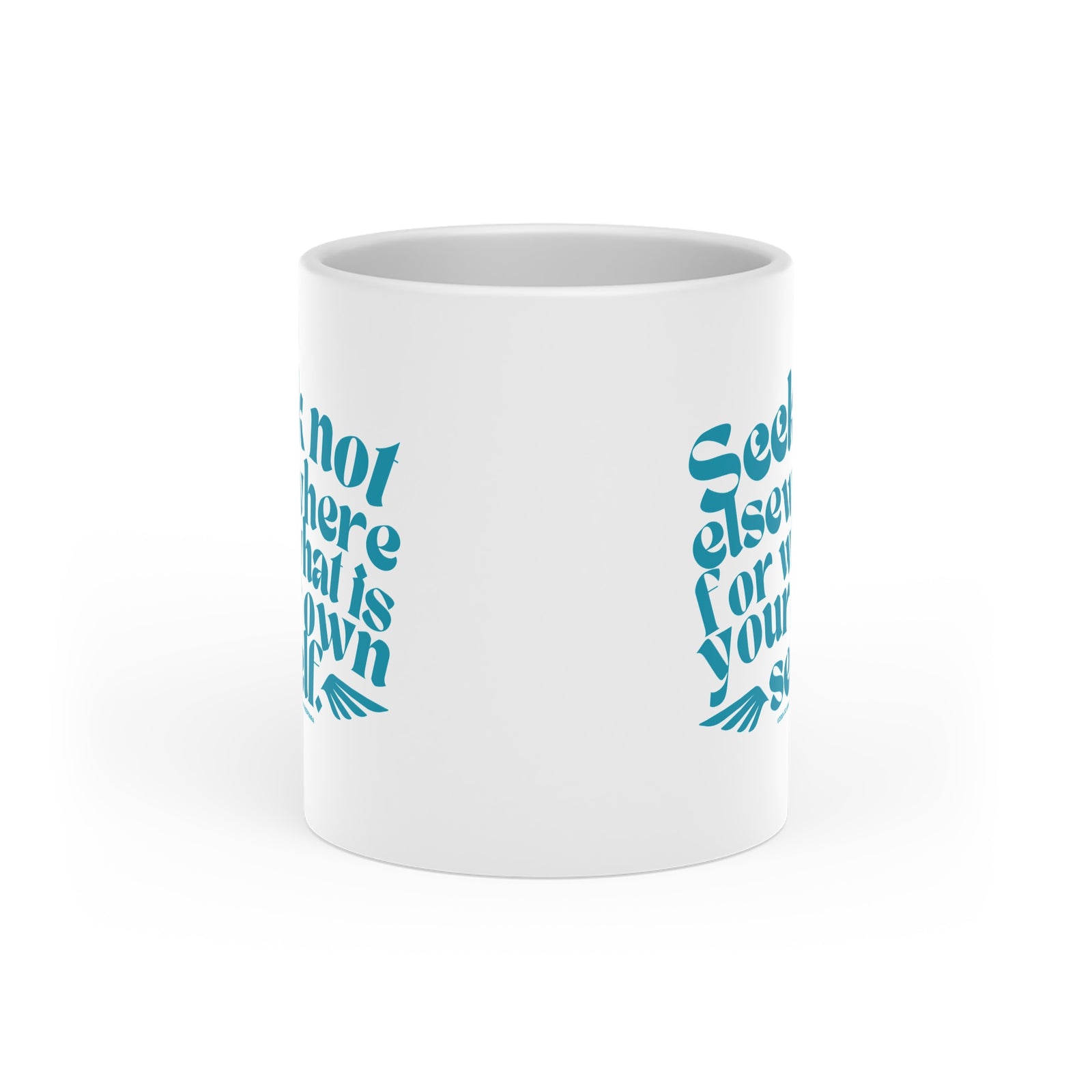 Seek Not Elsewhere Heart-Shaped Mug, 11oz SETEPENRA Mug.