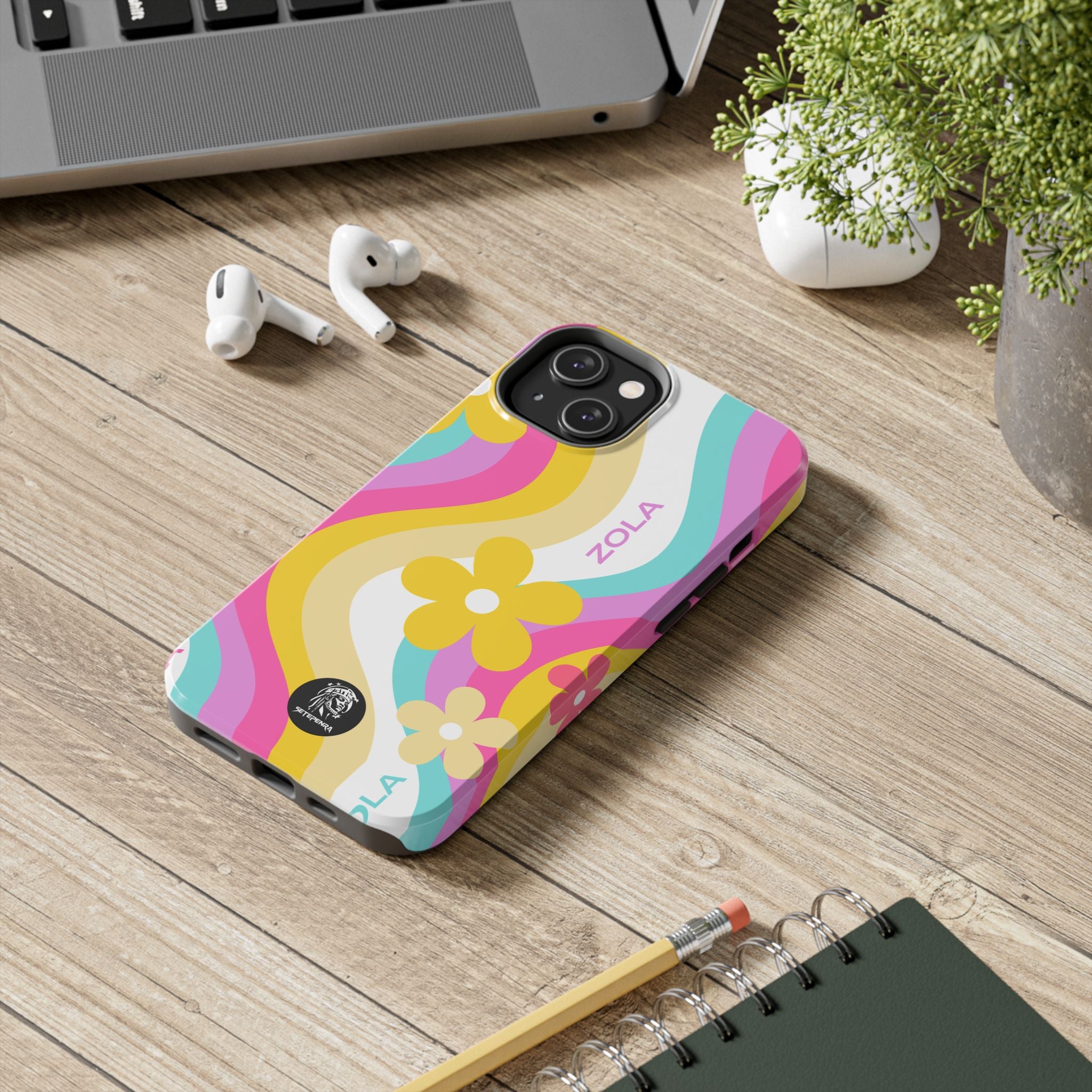 Zola Tough Phone Case (For iPhone, Galaxy & More) - White Wave
