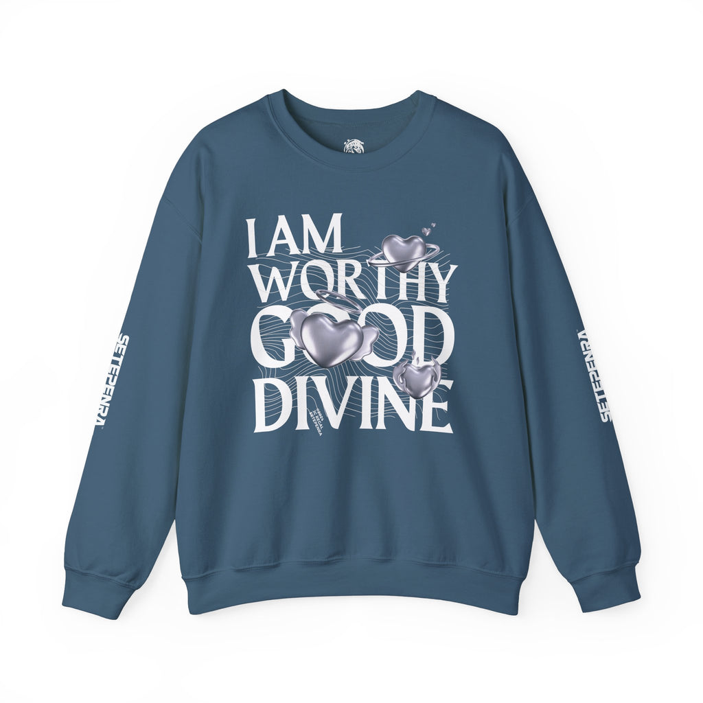 I AM WORTHY GOOD DIVINE Unisex Heavy Blend™ Crewneck Sweatshirt SETEPENRA Sweatshirt.