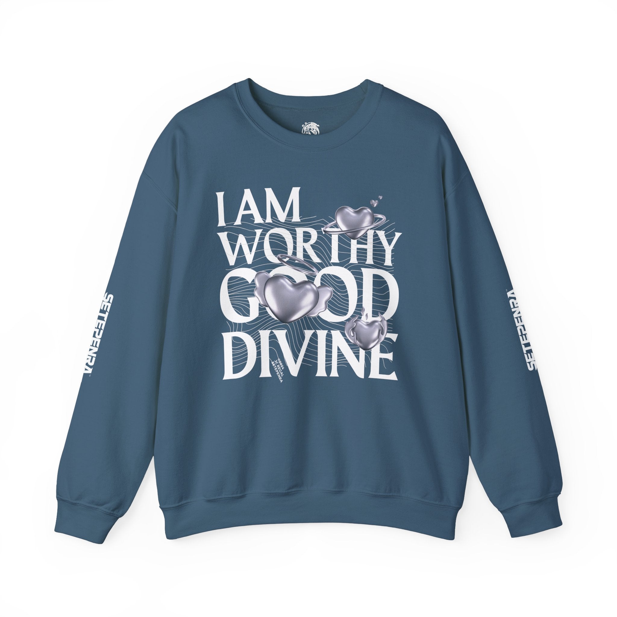 I AM WORTHY GOOD DIVINE Unisex Heavy Blend™ Crewneck Sweatshirt SETEPENRA Sweatshirt.