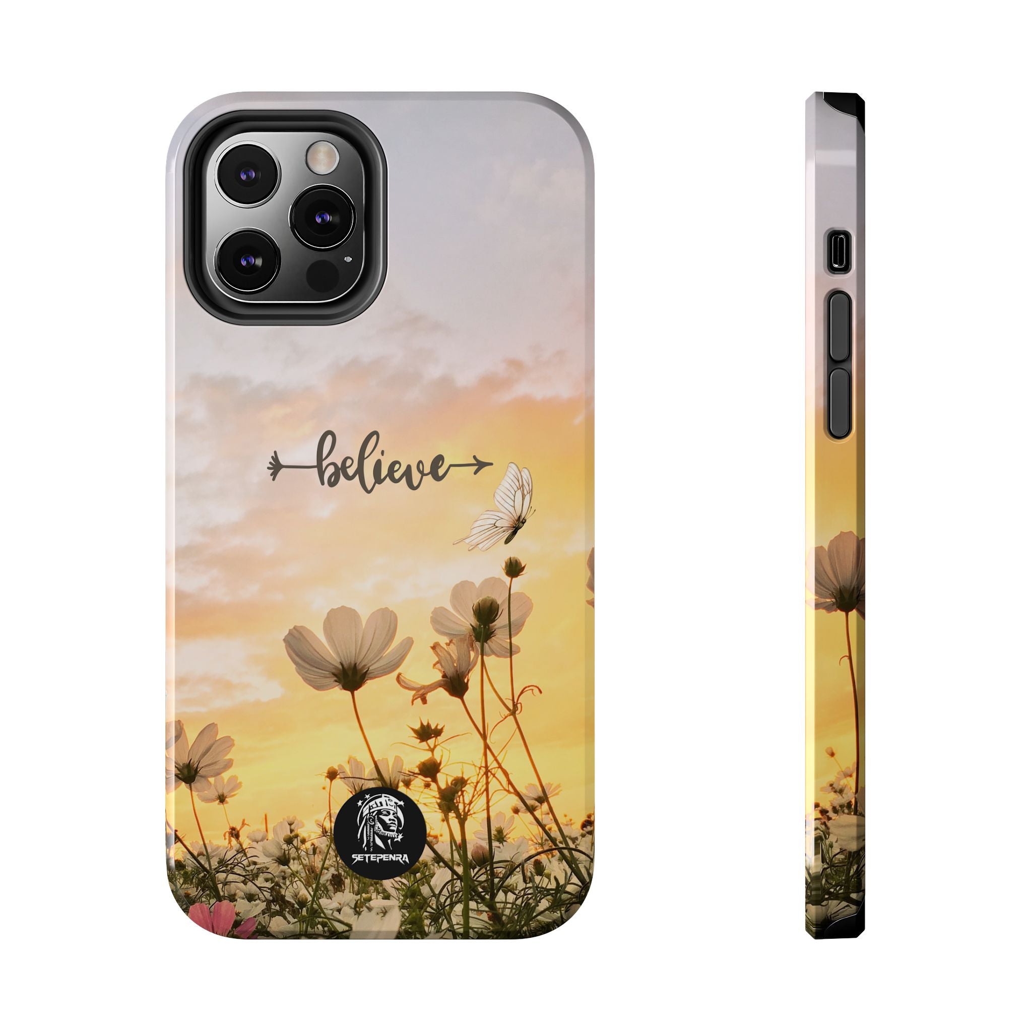 Believe Tough Phone Case (For iPhone, Galaxy & More) - Aesthetic Flower SETEPENRA Phone Case.