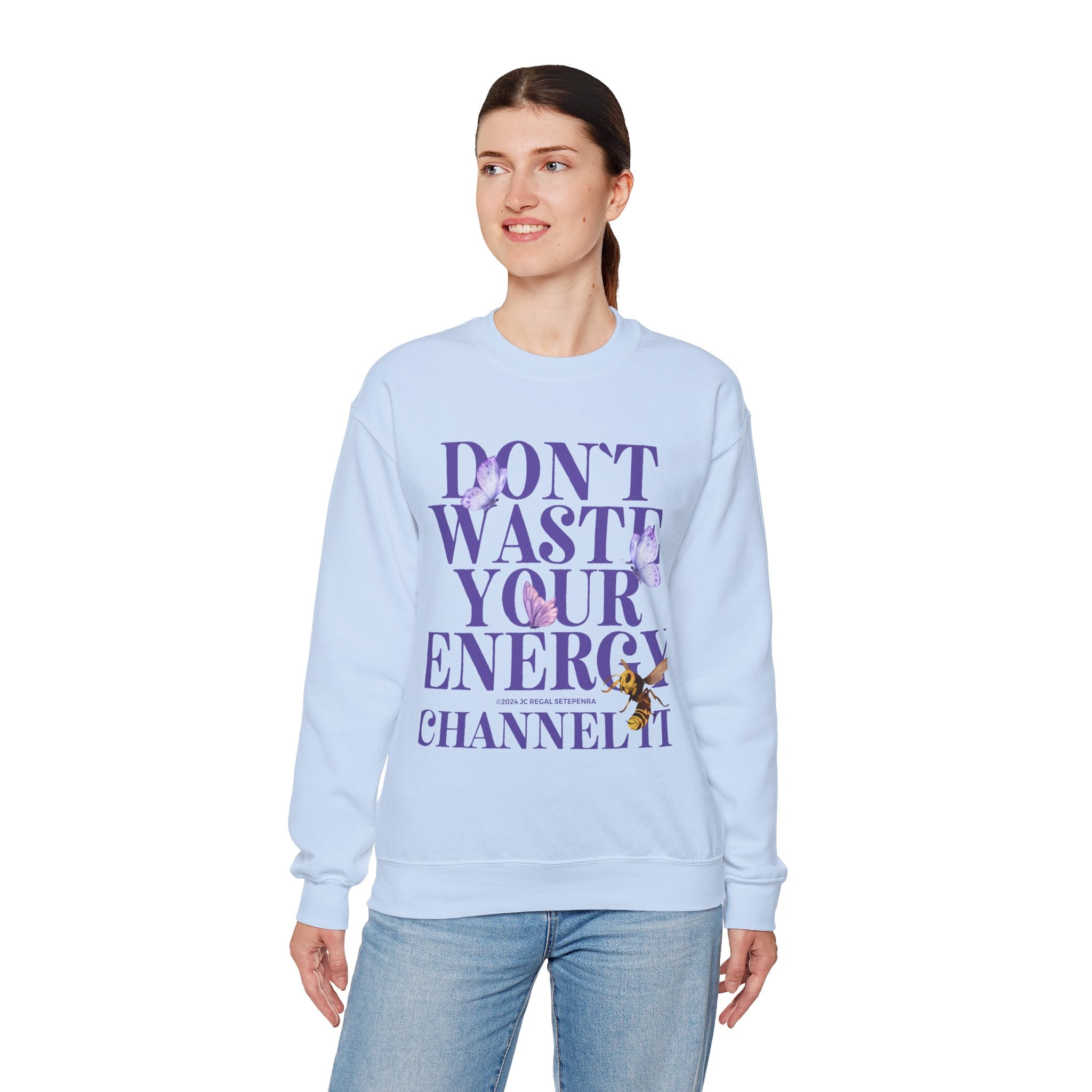 Channel It Unisex Heavy Blend™ Crewneck Sweatshirt (Purple Print) SETEPENRA Sweatshirt.