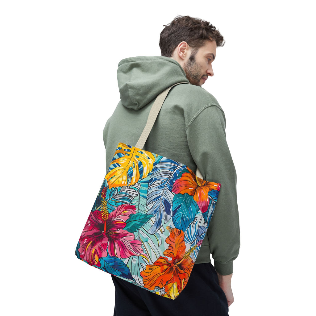 Monstera Hibiscus Tote Bag