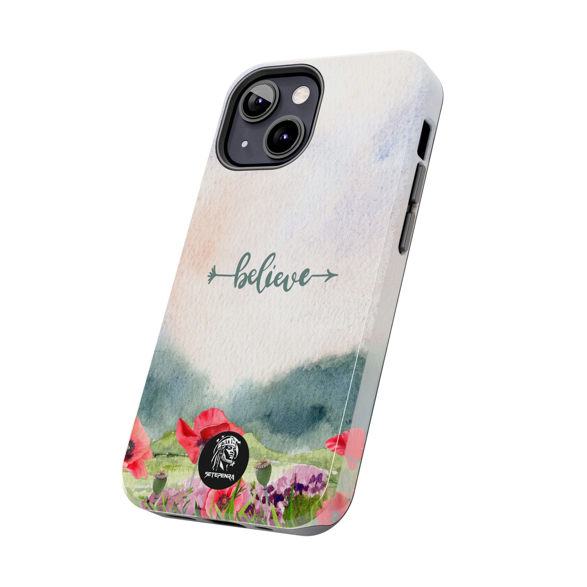 Believe Tough Phone Case (For iPhone, Galaxy & More) - Watercolor Flower
