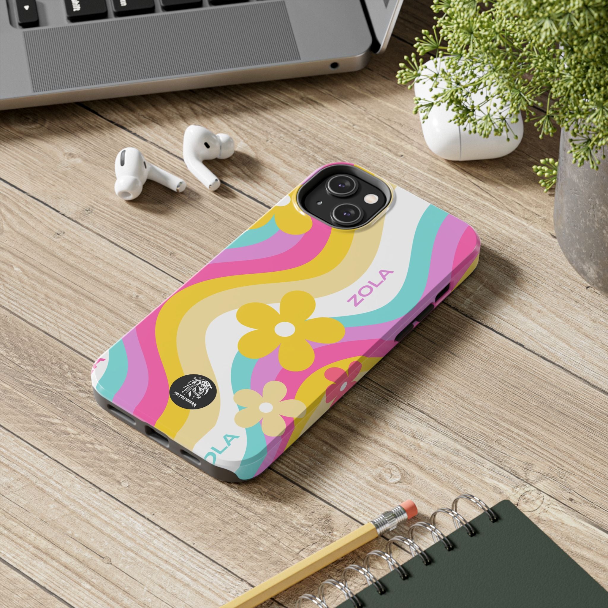 Zola Tough Phone Case (For iPhone, Galaxy & More) - White Wave