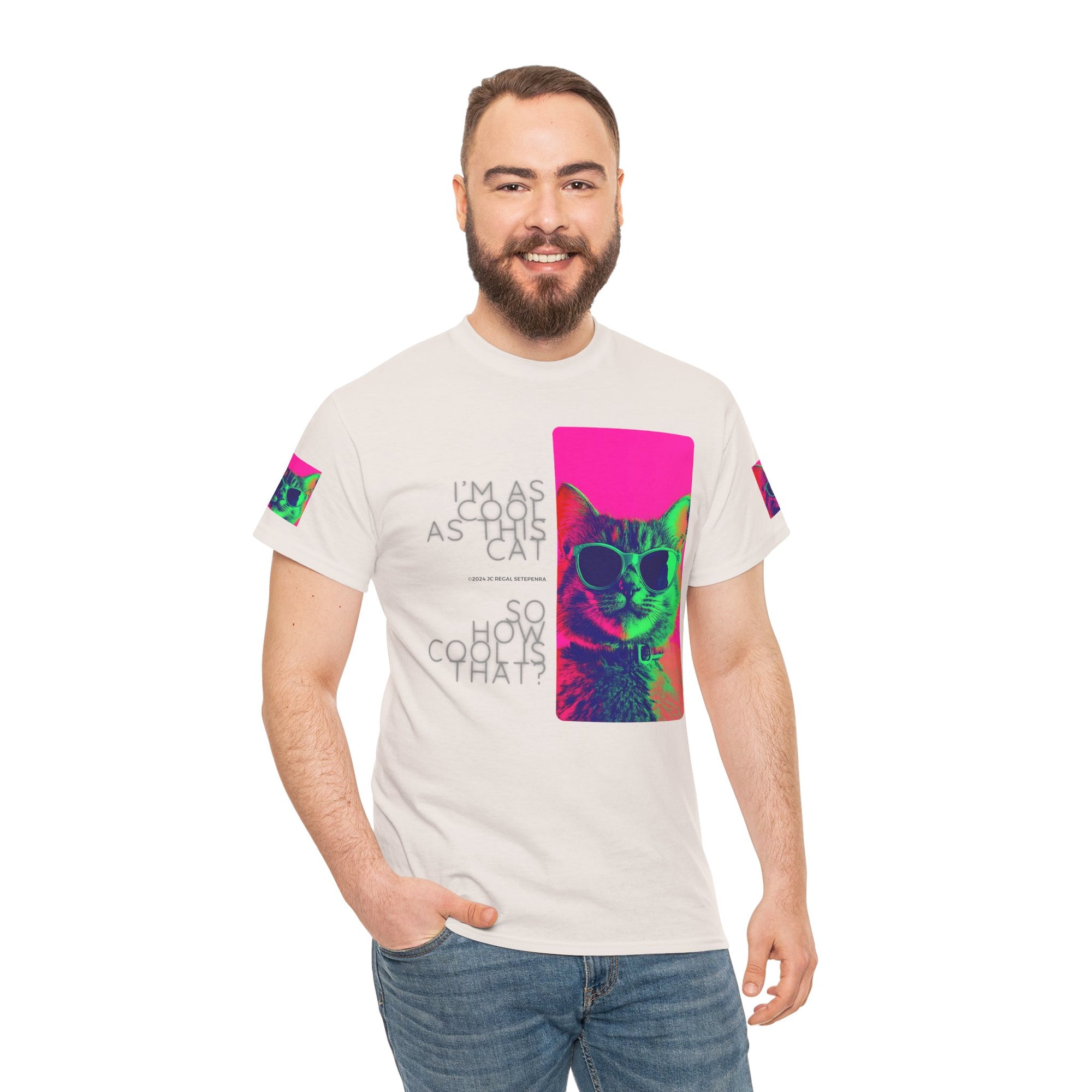 Cool Cat (Whiskers 1) Unisex Heavy Cotton Tee