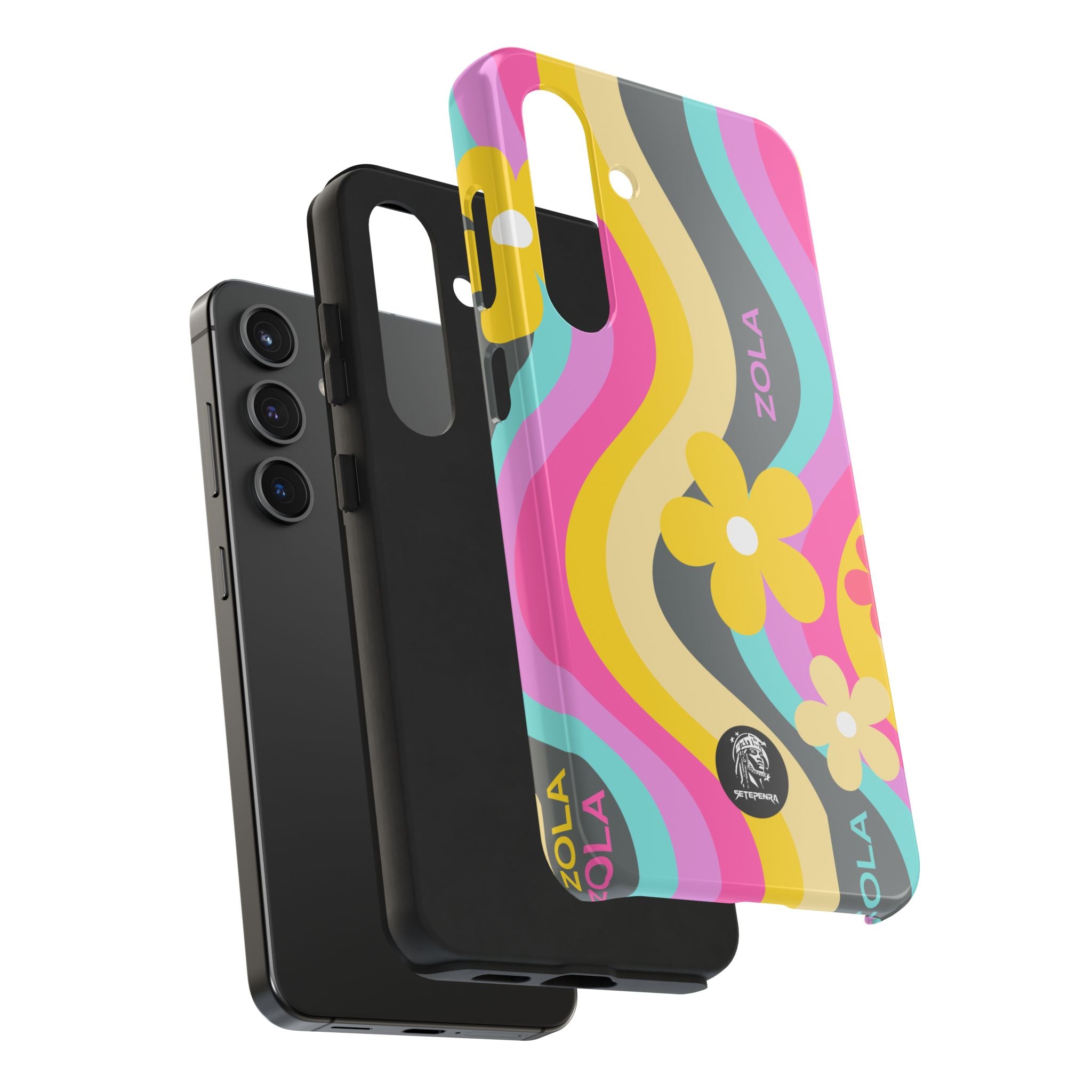 Zola Tough Phone Case (For iPhone, Galaxy & More) - Dark Grey Wave