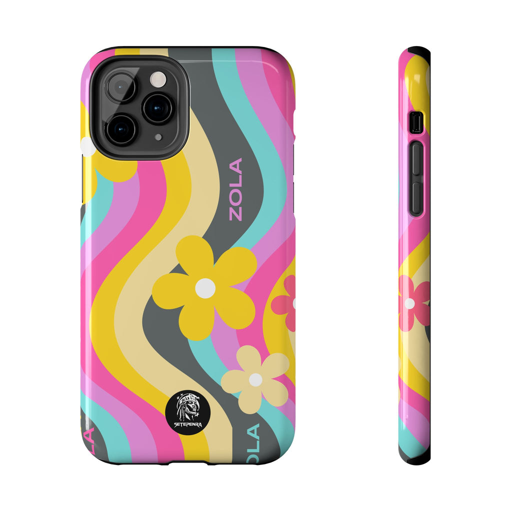 Zola Tough Phone Case (For iPhone, Galaxy & More) - Dark Grey Wave SETEPENRA Phone Case.